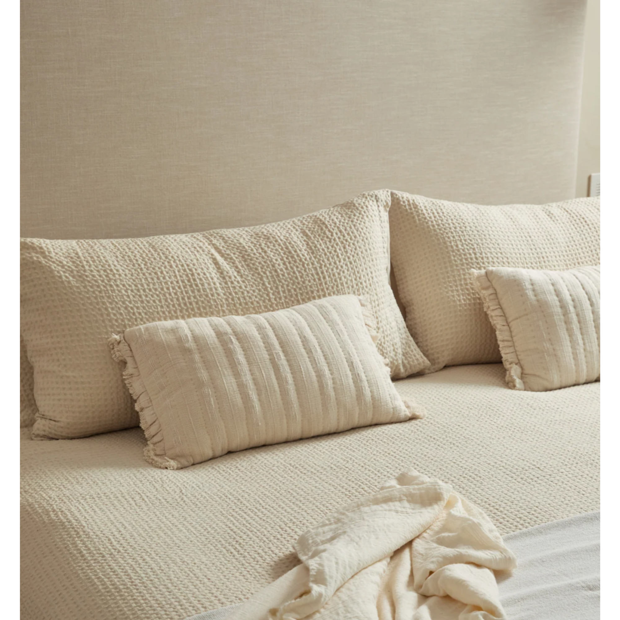 DUVET COVER WAFFLE - BISCOTTI