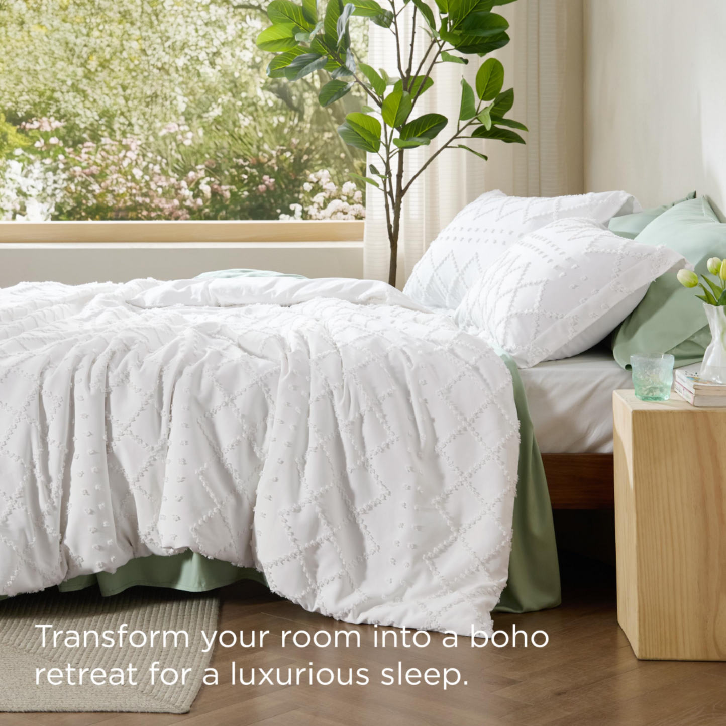 DUVET COVER BOHO - WHITE