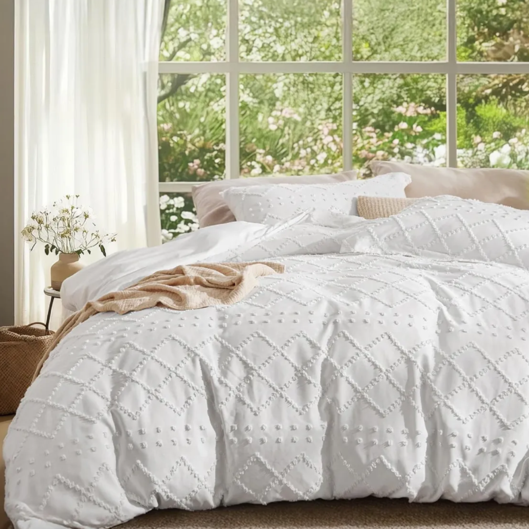 DUVET COVER BOHO - WHITE