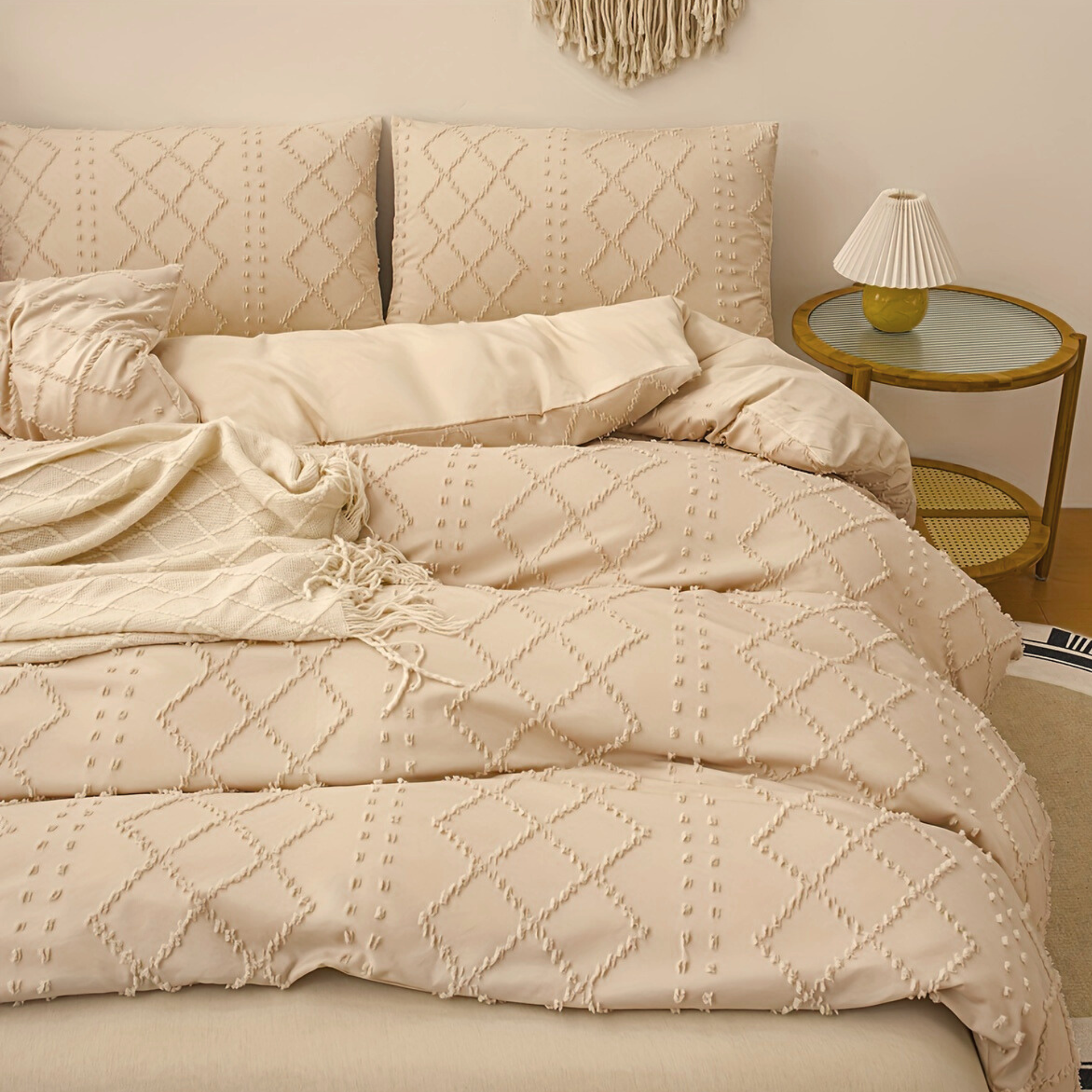 DUVET COVER BOHO - TAUPE