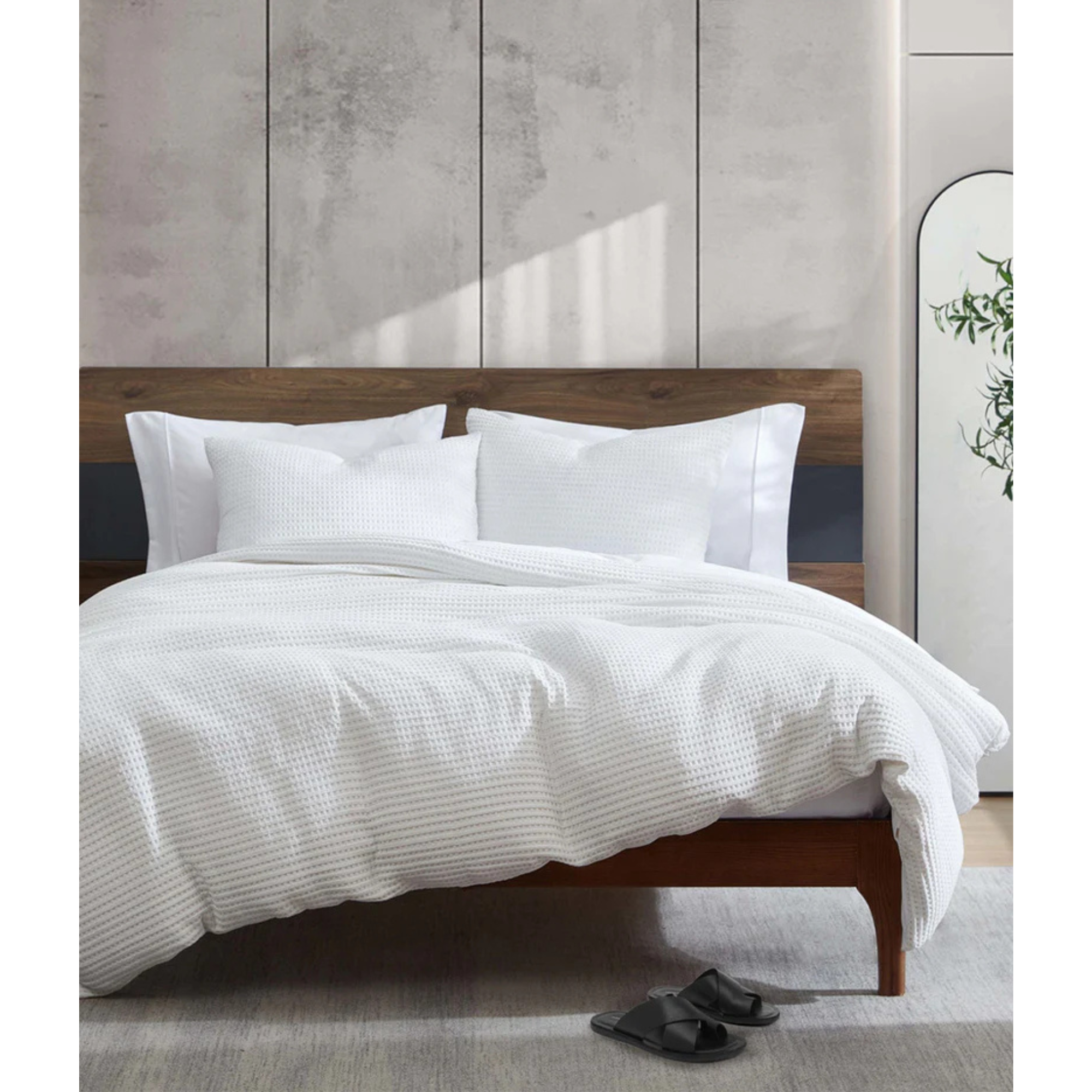 DUVET COVER WAFFLE - WHITE