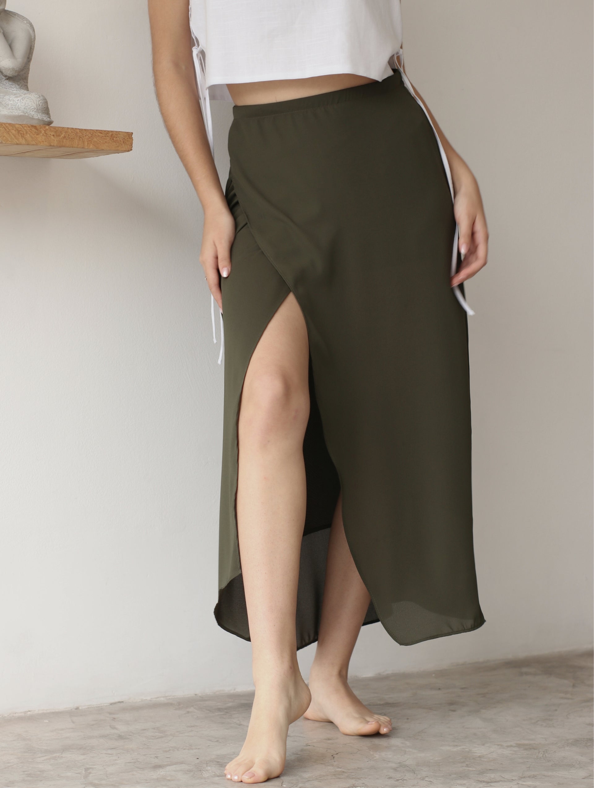 Falda Envolvente - Olive Green