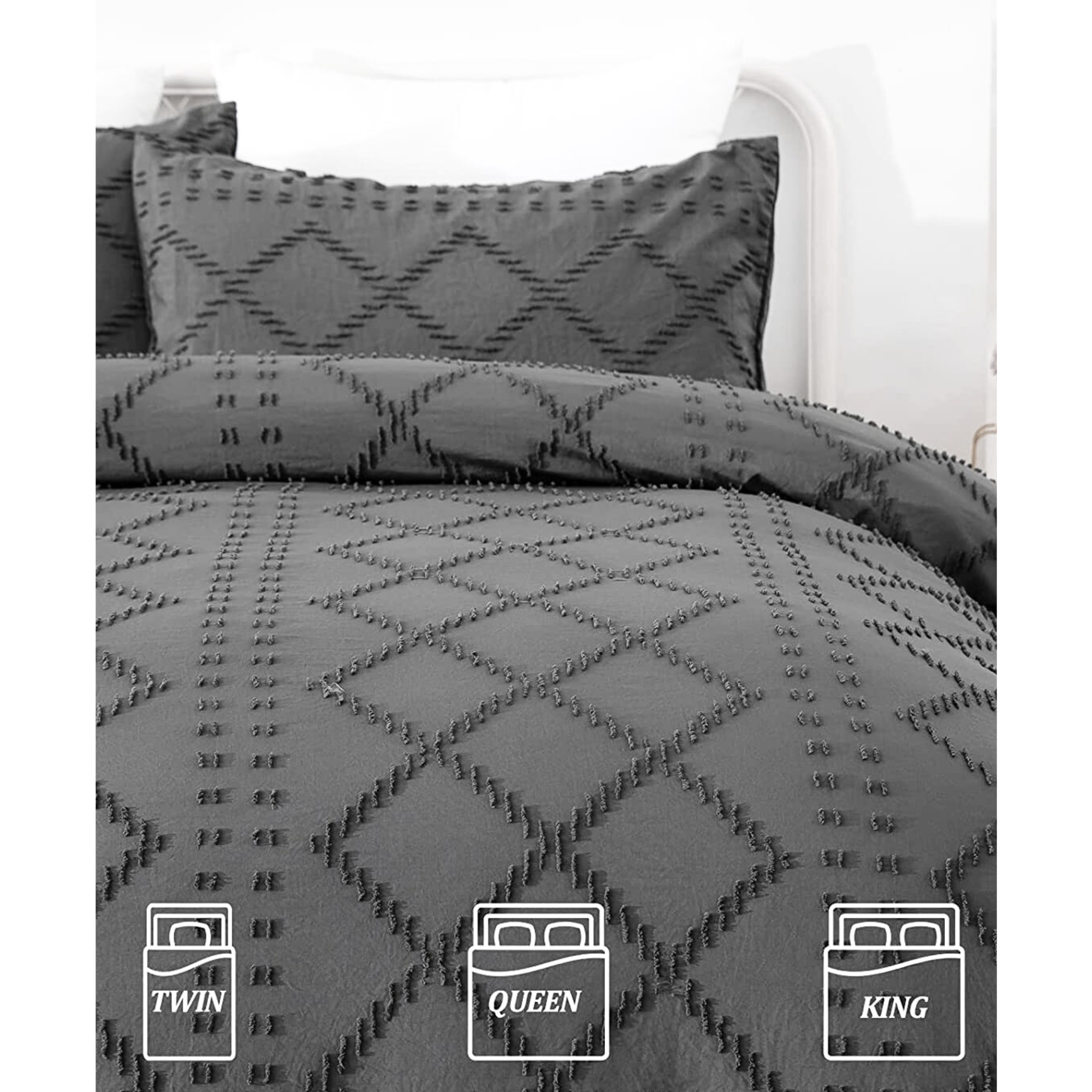 DUVET COVER BOHO - CHARCOAL