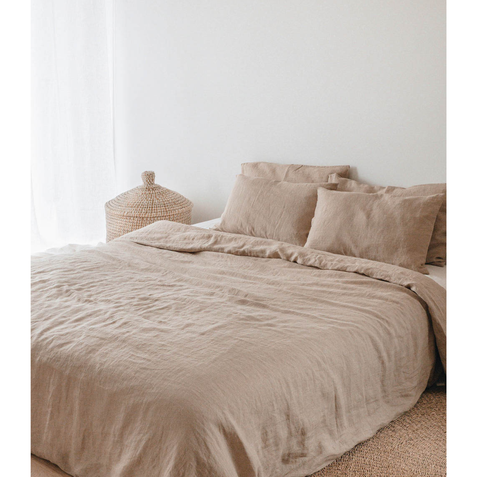 DUVET COVER LINO - HUZELNUT