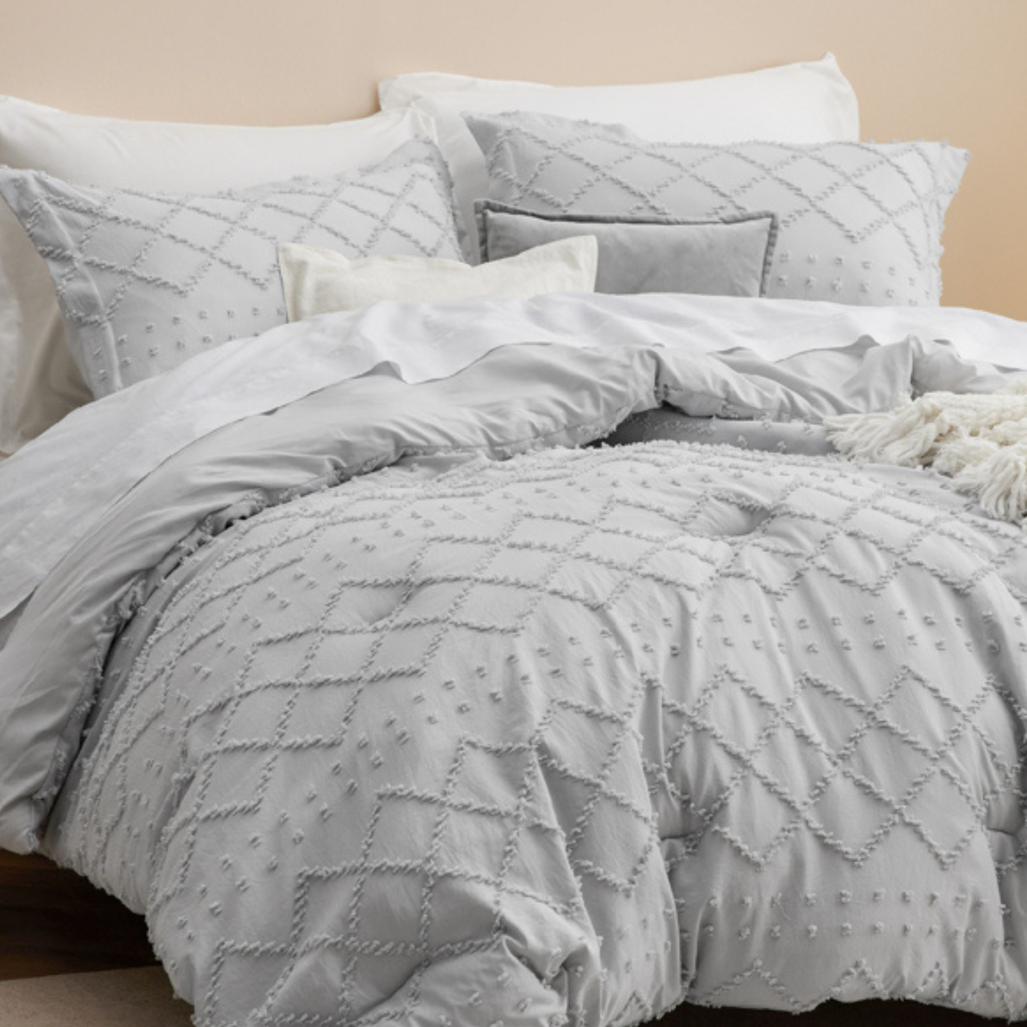 DUVET COVER BOHO - SILVER