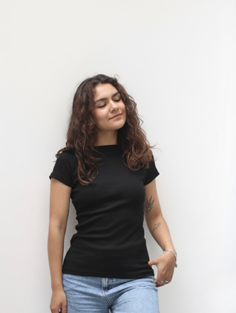 Polo acanalado Aitana - Black