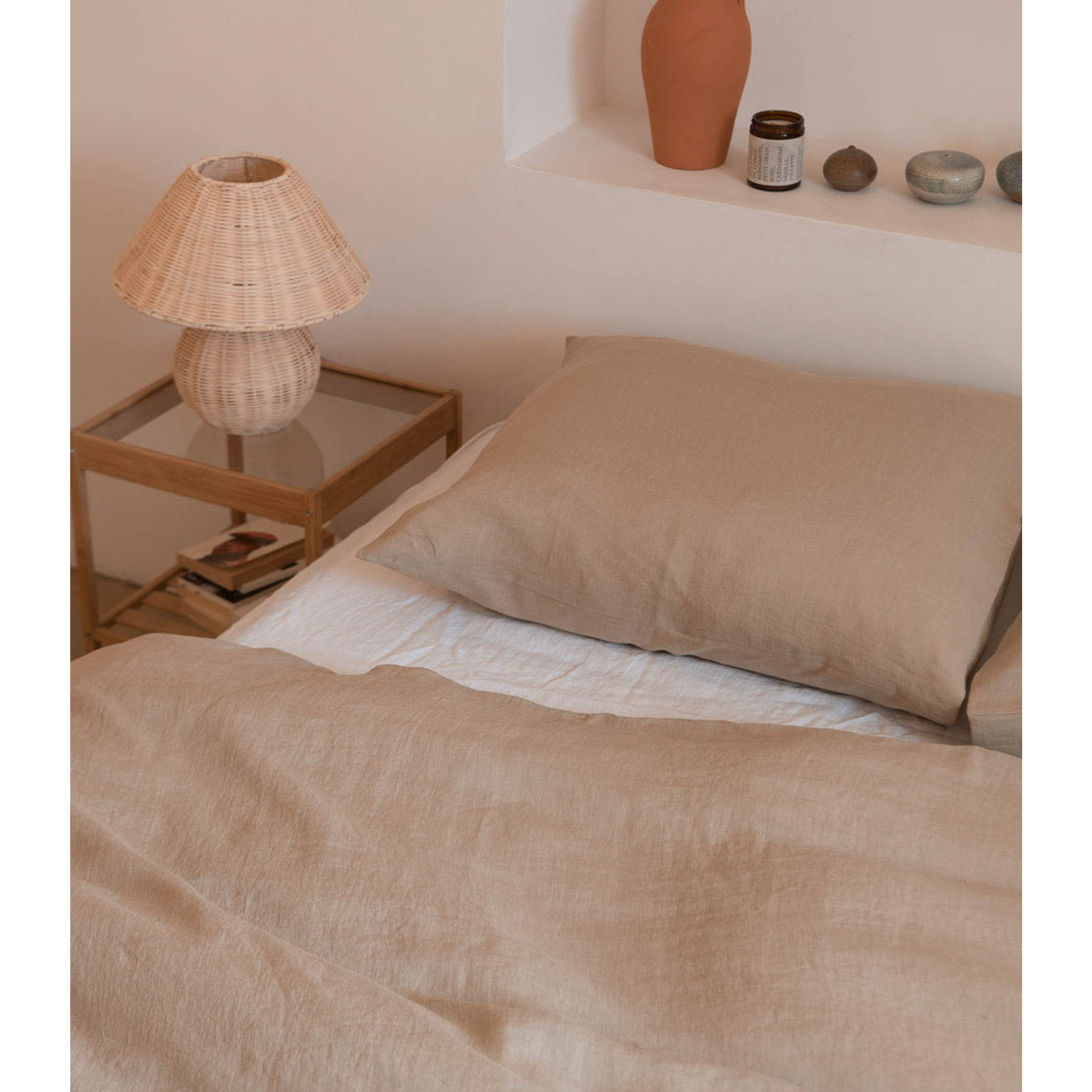 DUVET COVER LINO - HUZELNUT