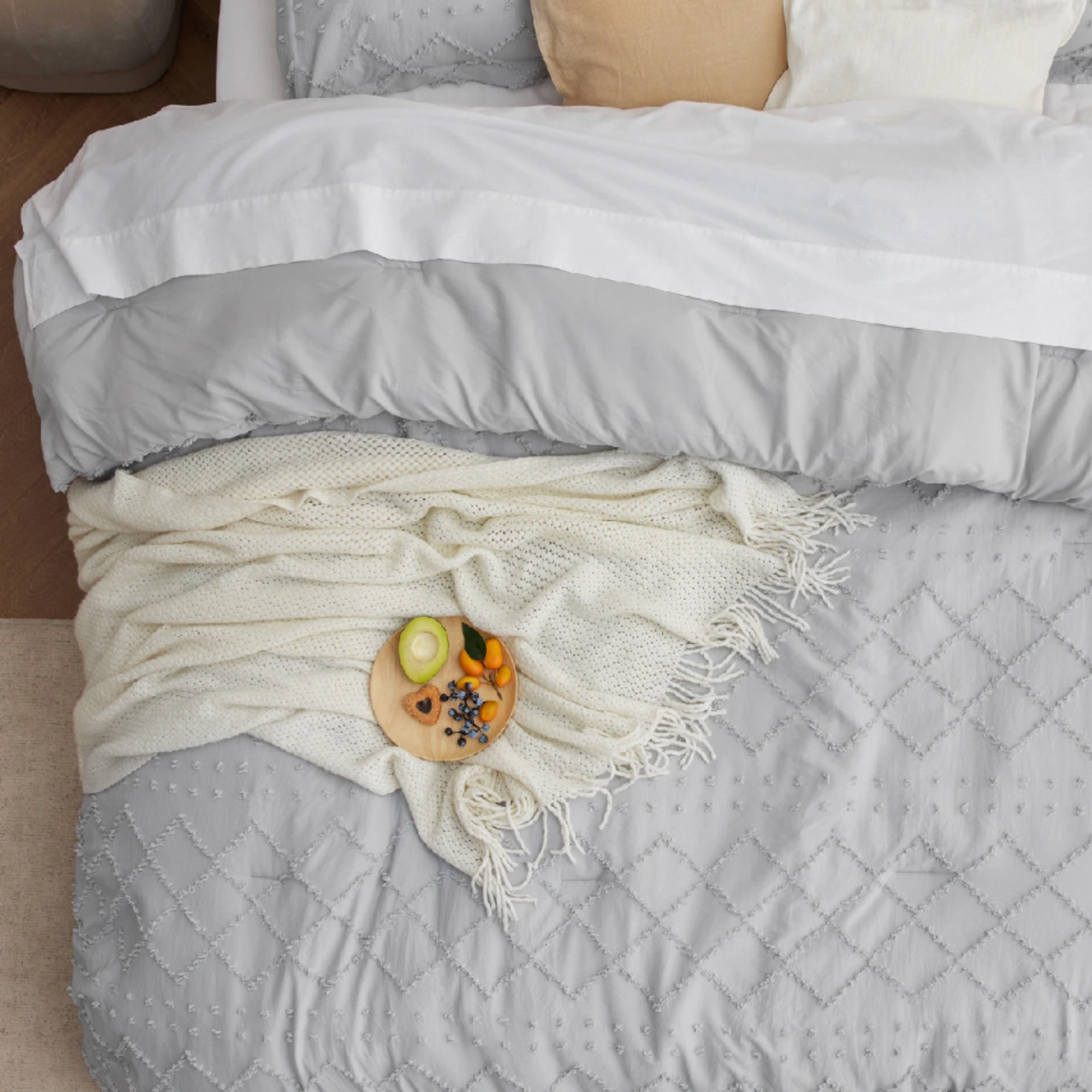 DUVET COVER BOHO - SILVER