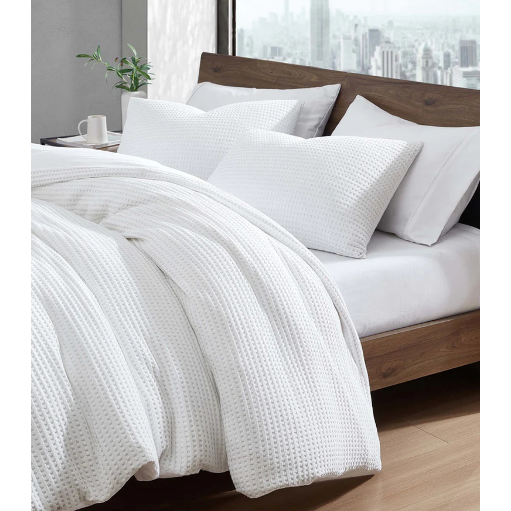 DUVET COVER WAFFLE - WHITE