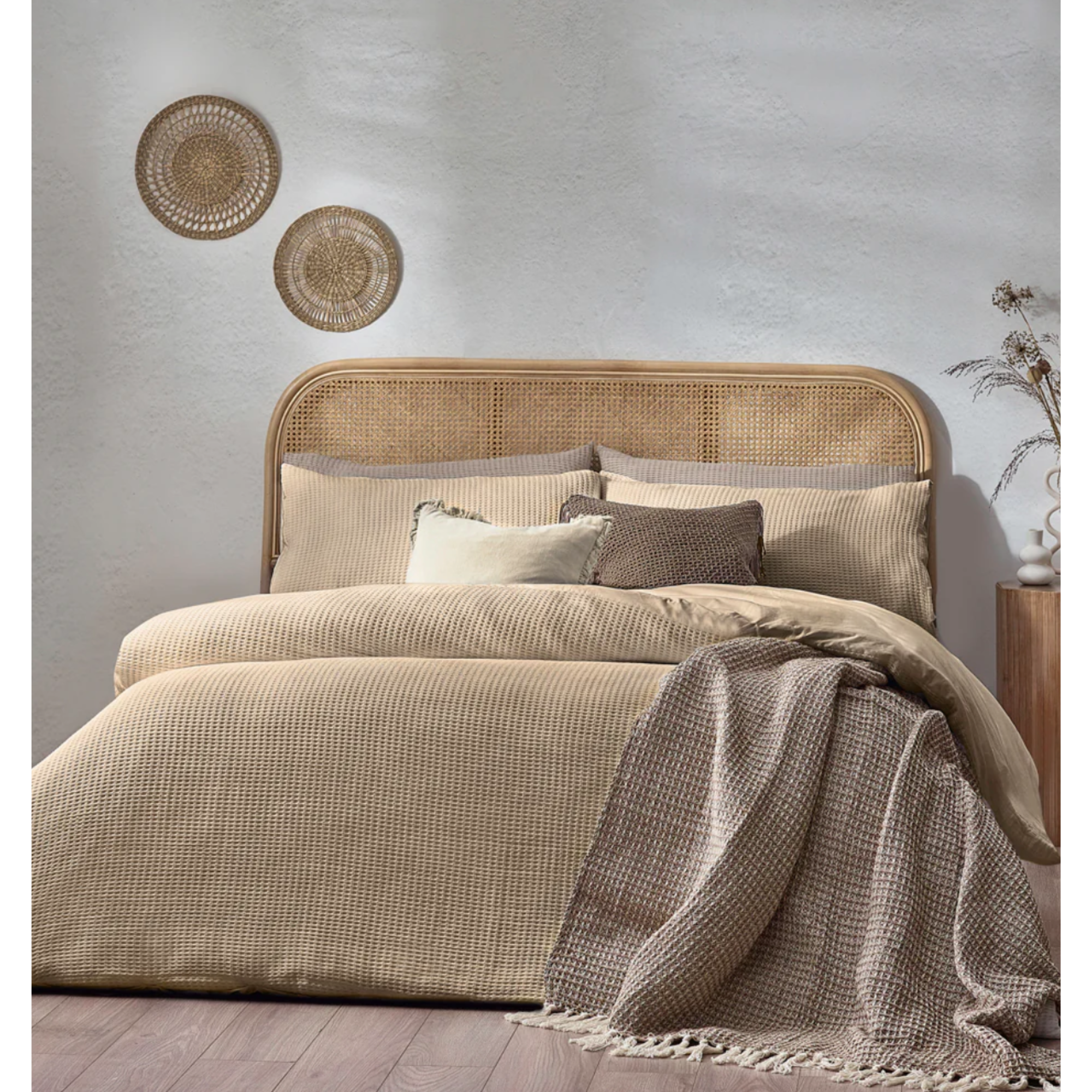 DUVET COVER WAFFLE - BISCOTTI