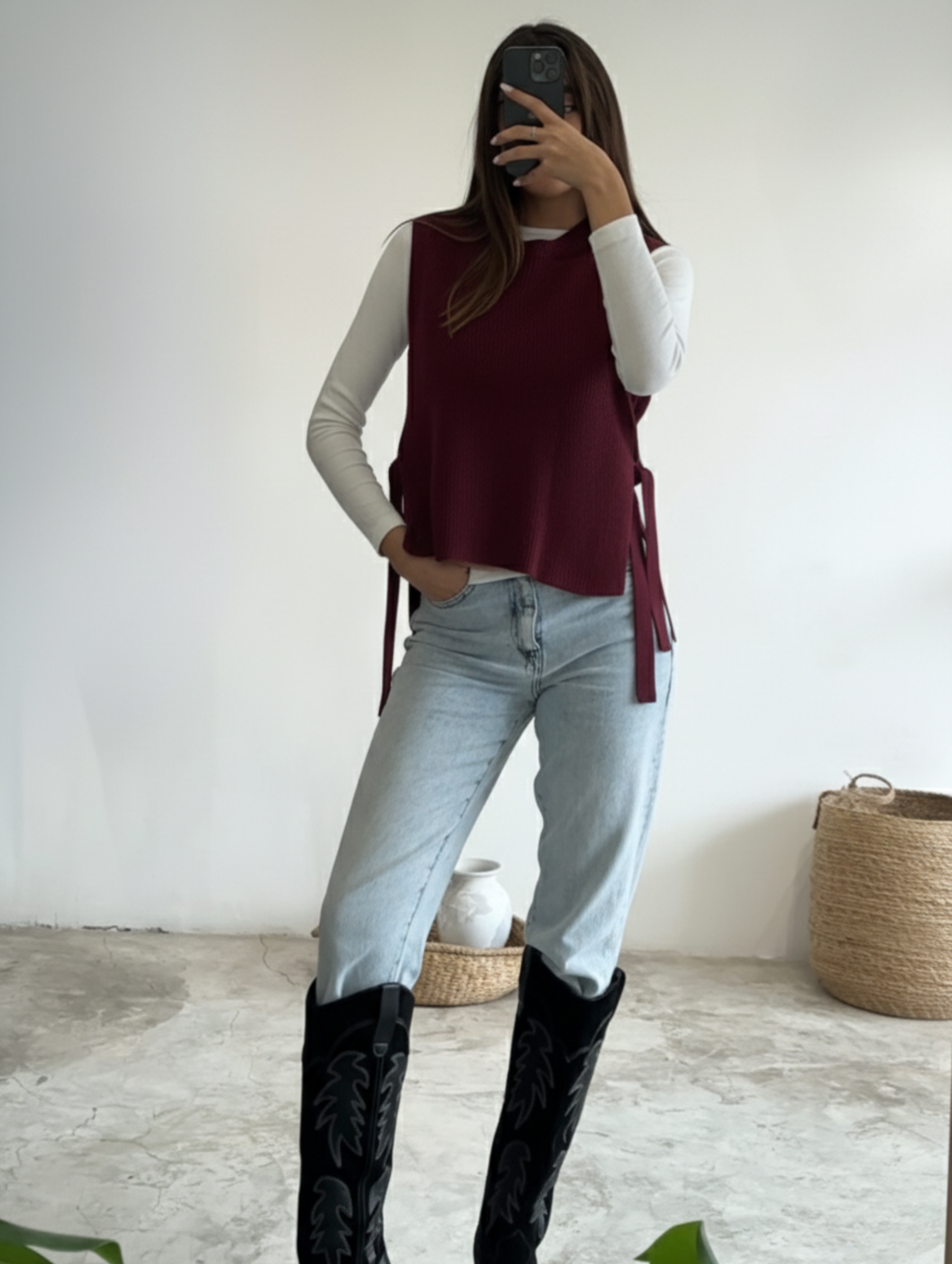 Chaleco Minimal- Burgundy