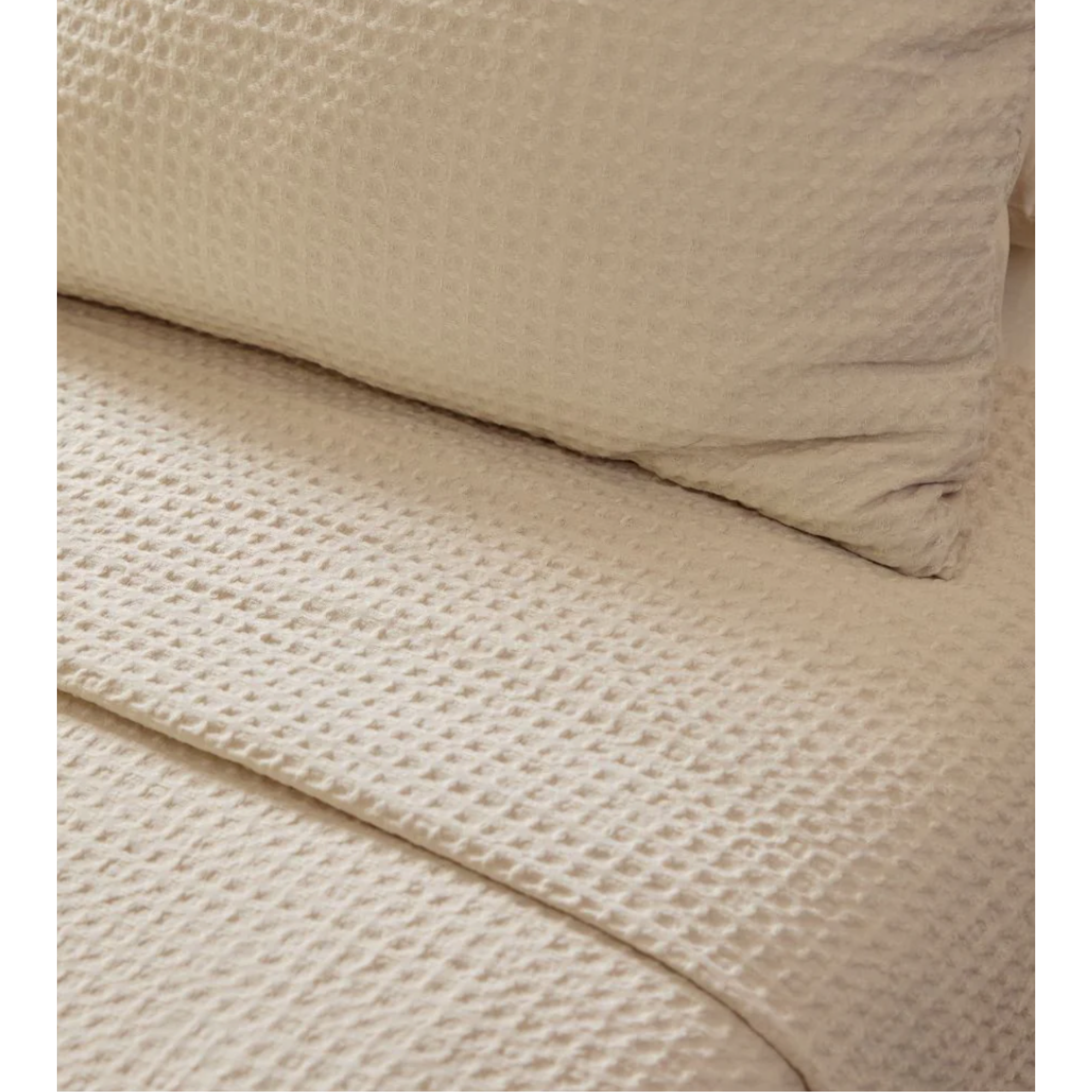 DUVET COVER WAFFLE - BISCOTTI