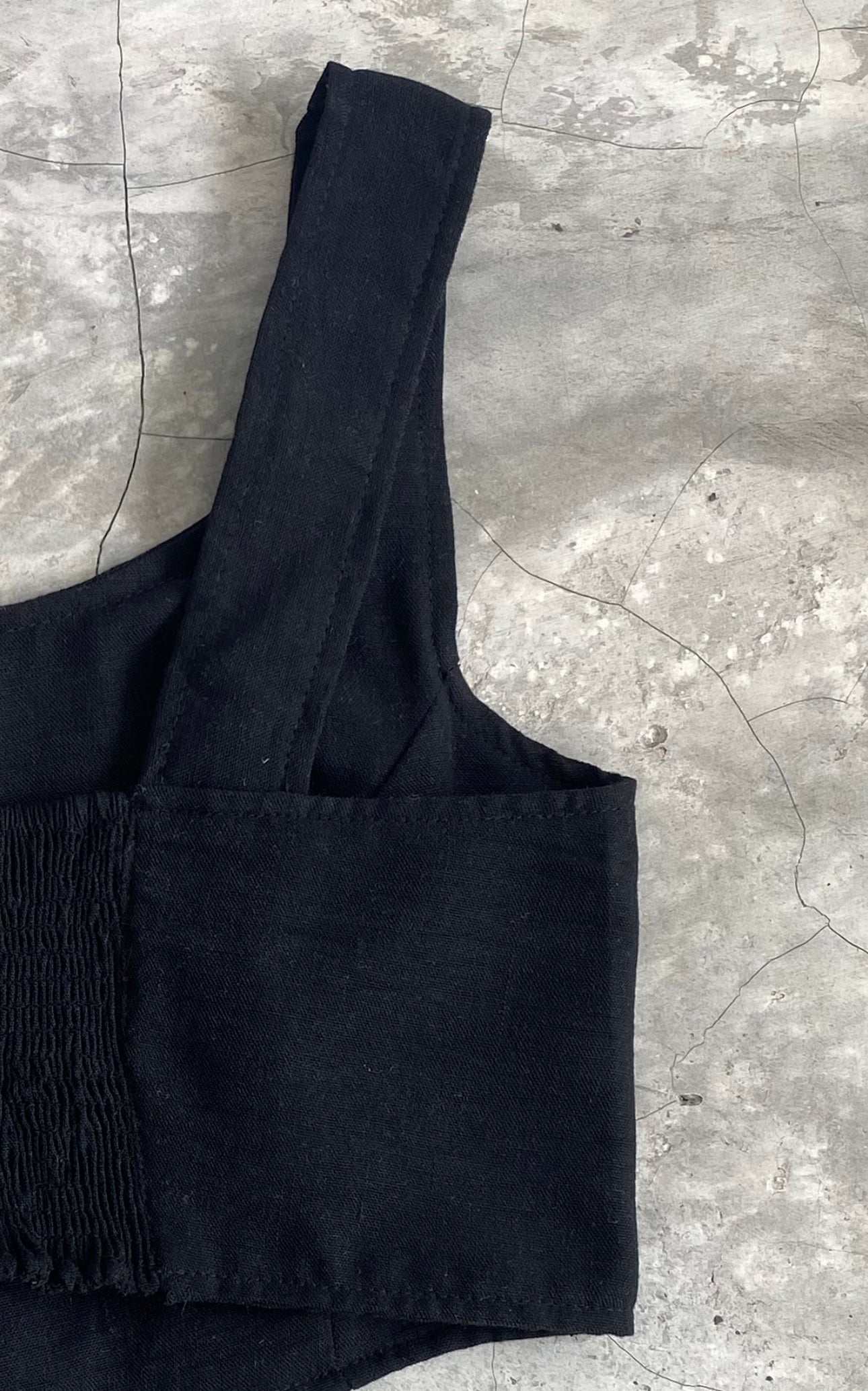 Top Lino Natural - Black