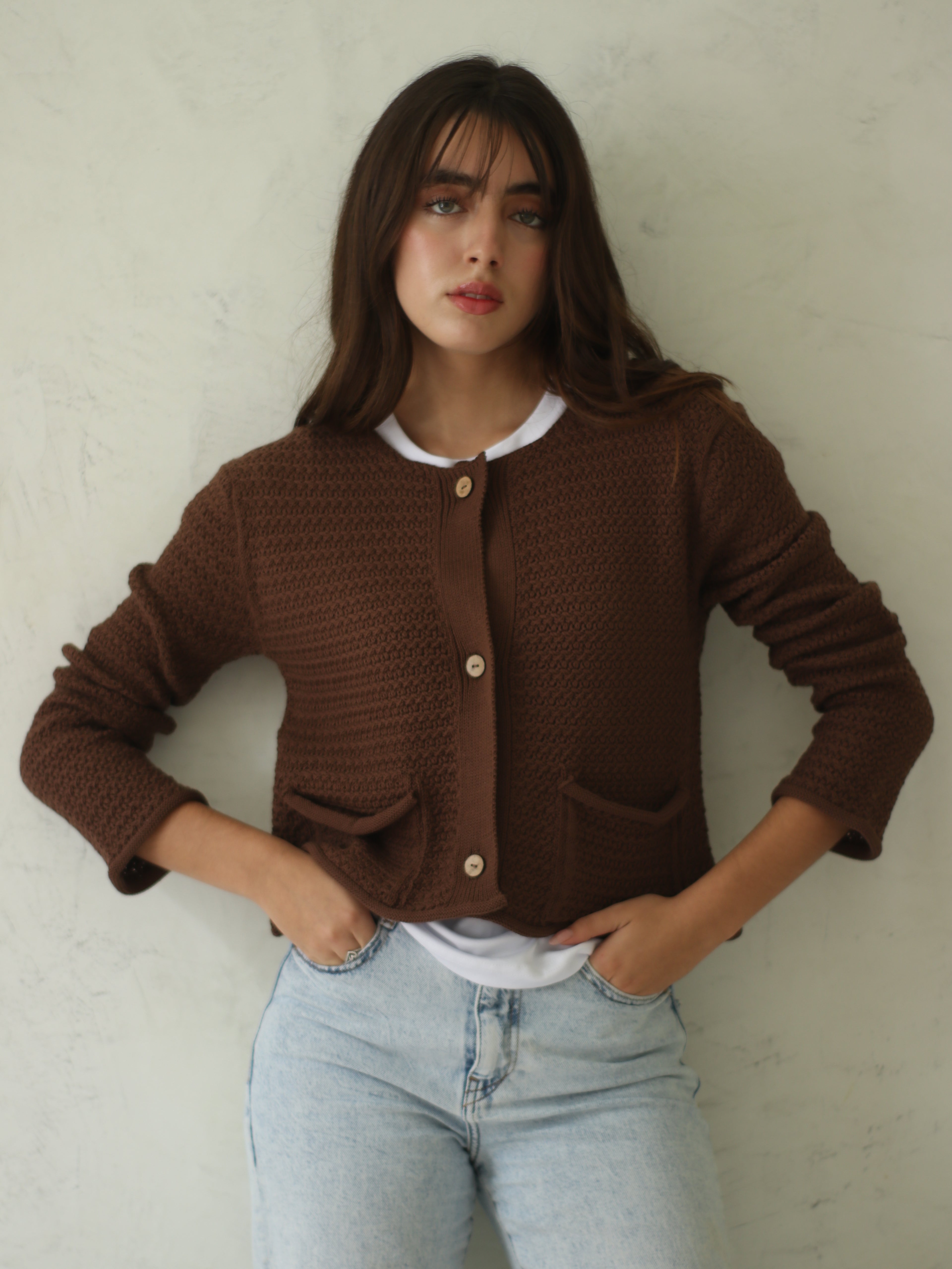 Cárdigan Botones - Chocolate