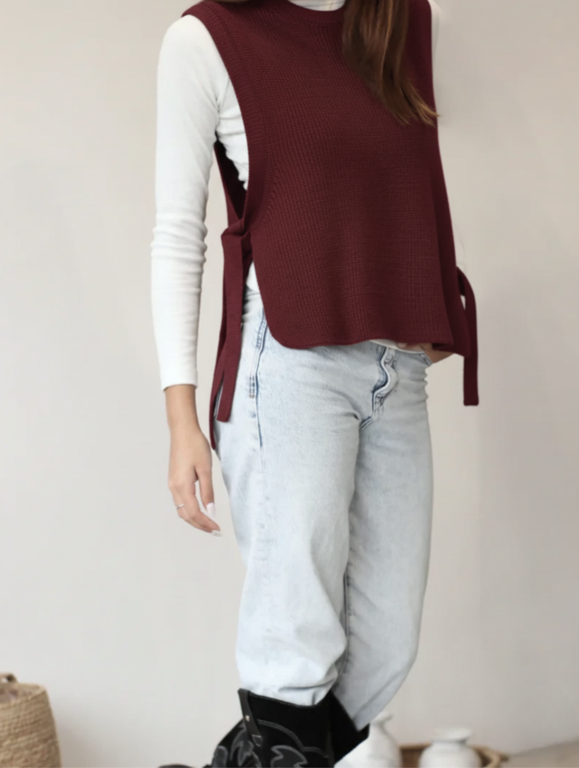 Chaleco Minimal- Burgundy