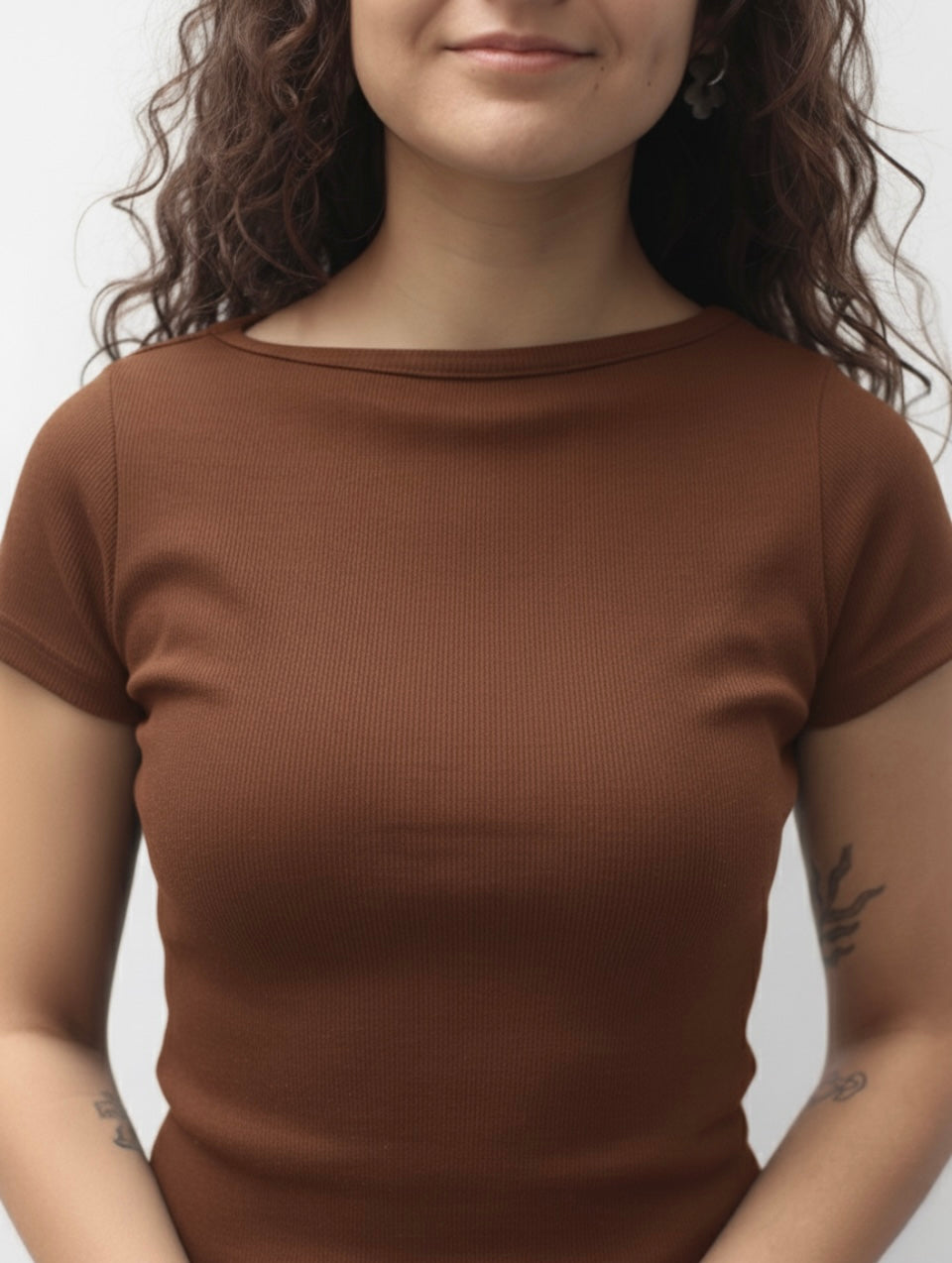 Polo acanalado Aitana - Chocolate