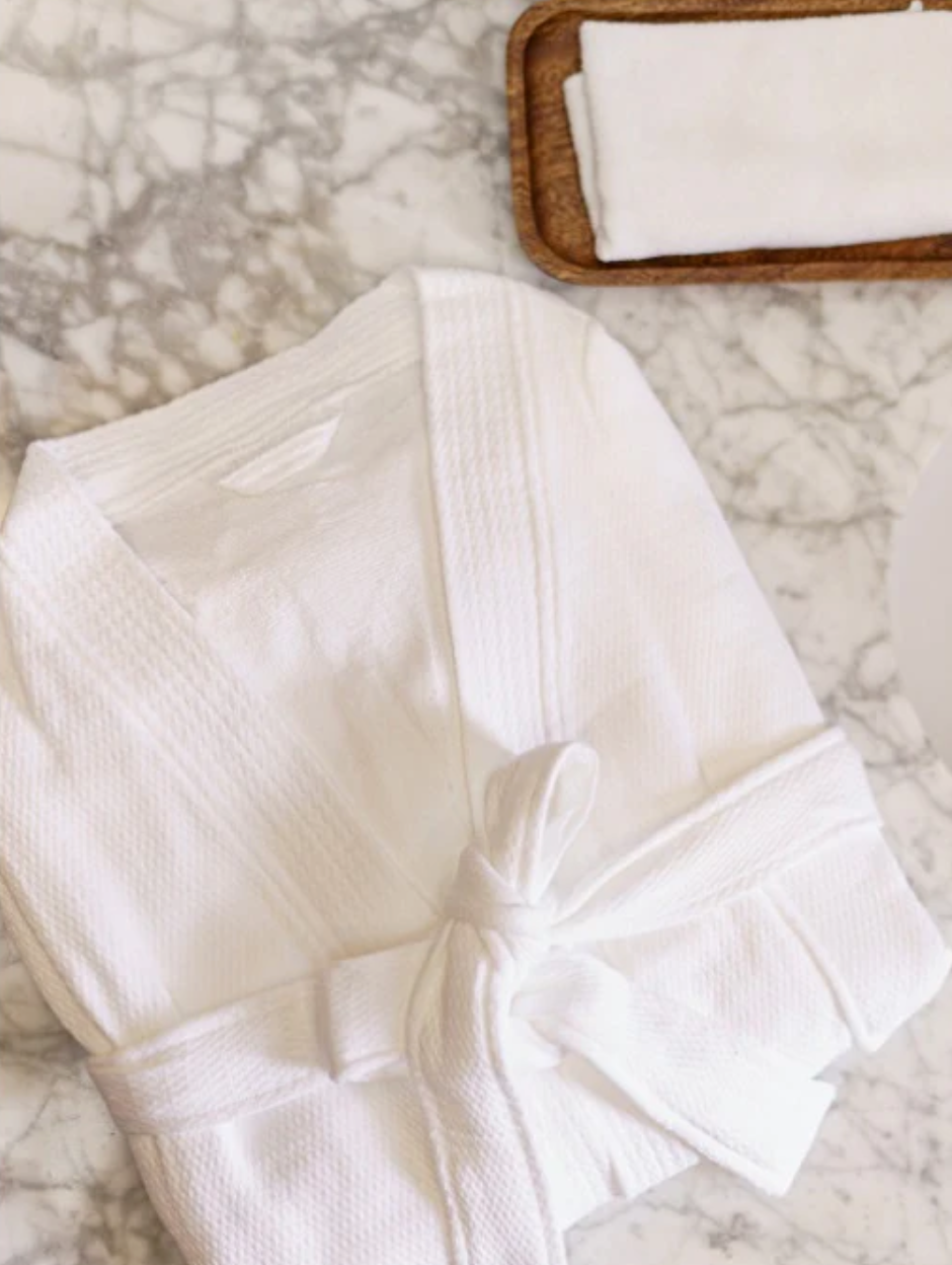 Bata Algodón Wafle - White