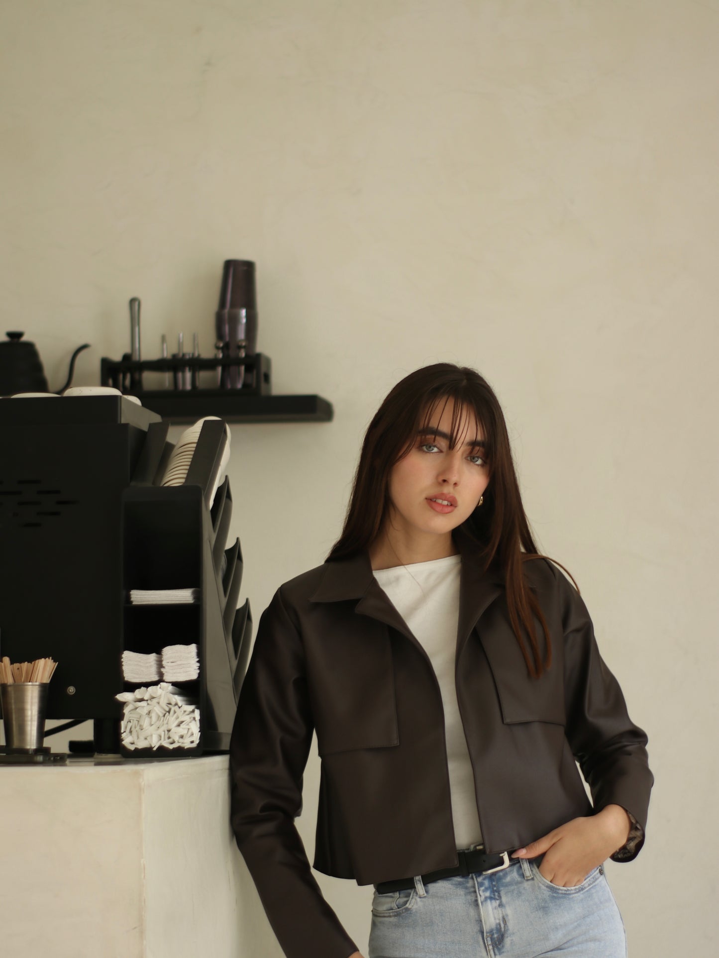 Jacket Leather - Hickory Brown
