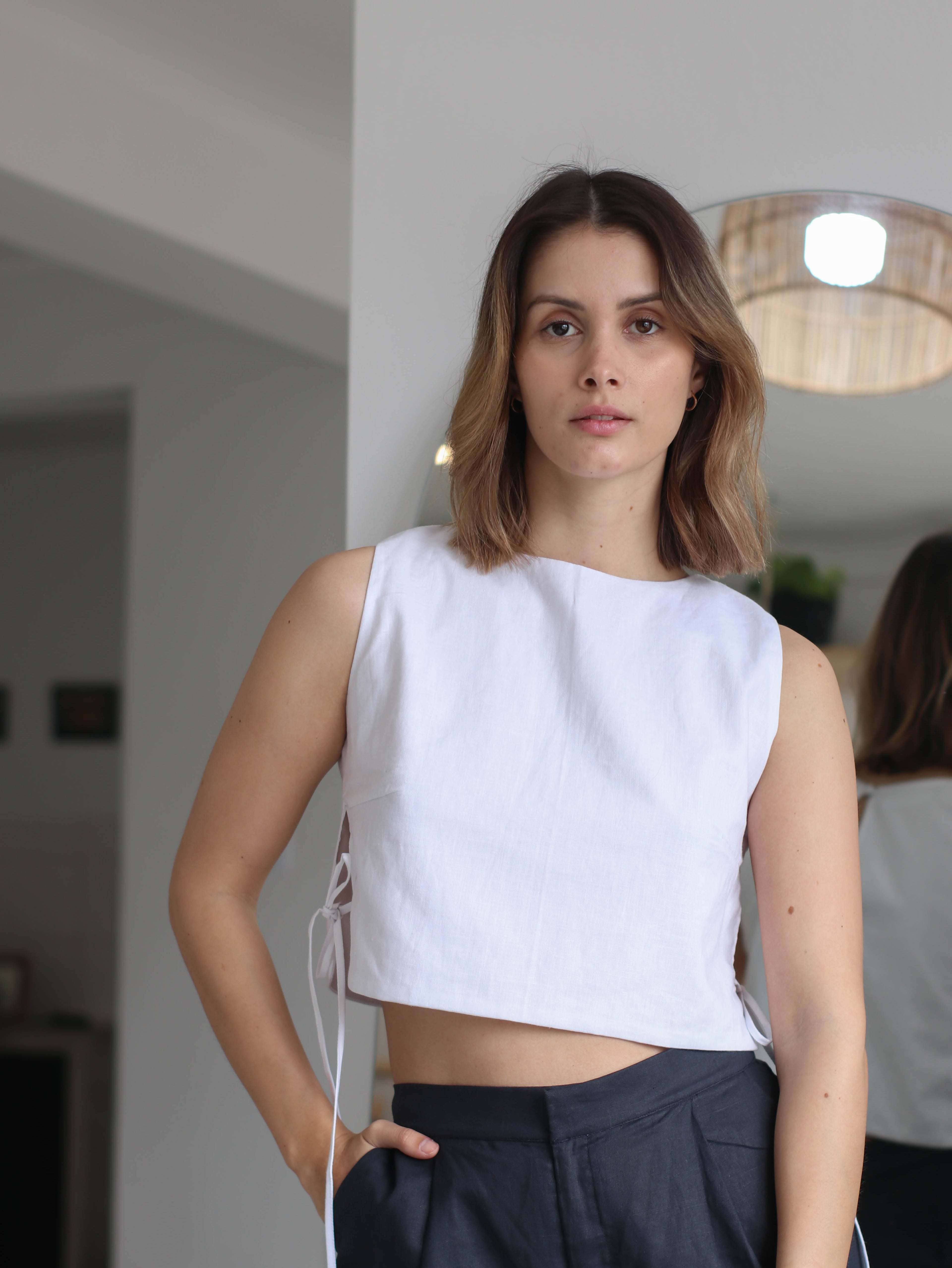 Blusa Romina Lino - White
