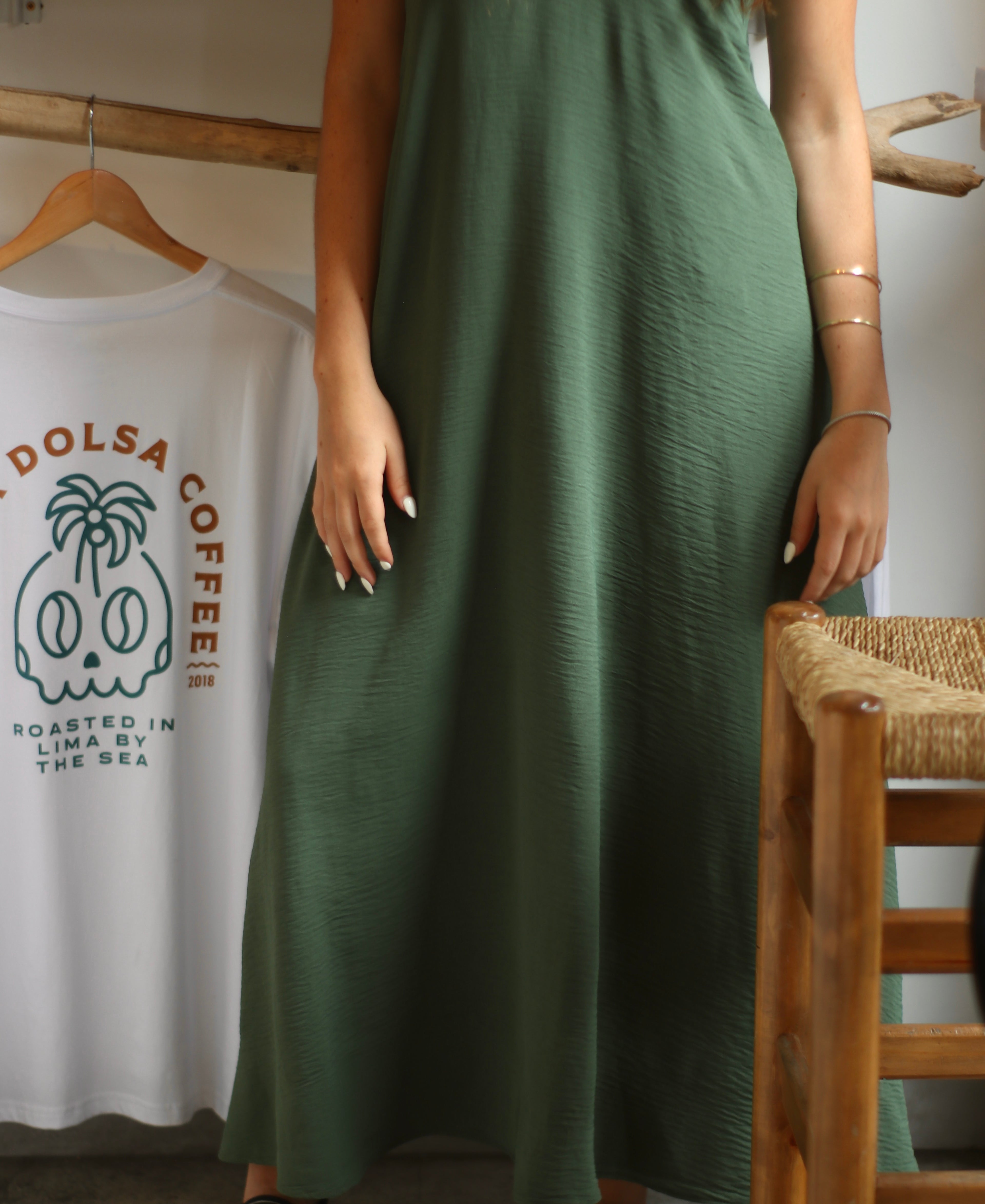 Vestido Sunset Largo Olivo