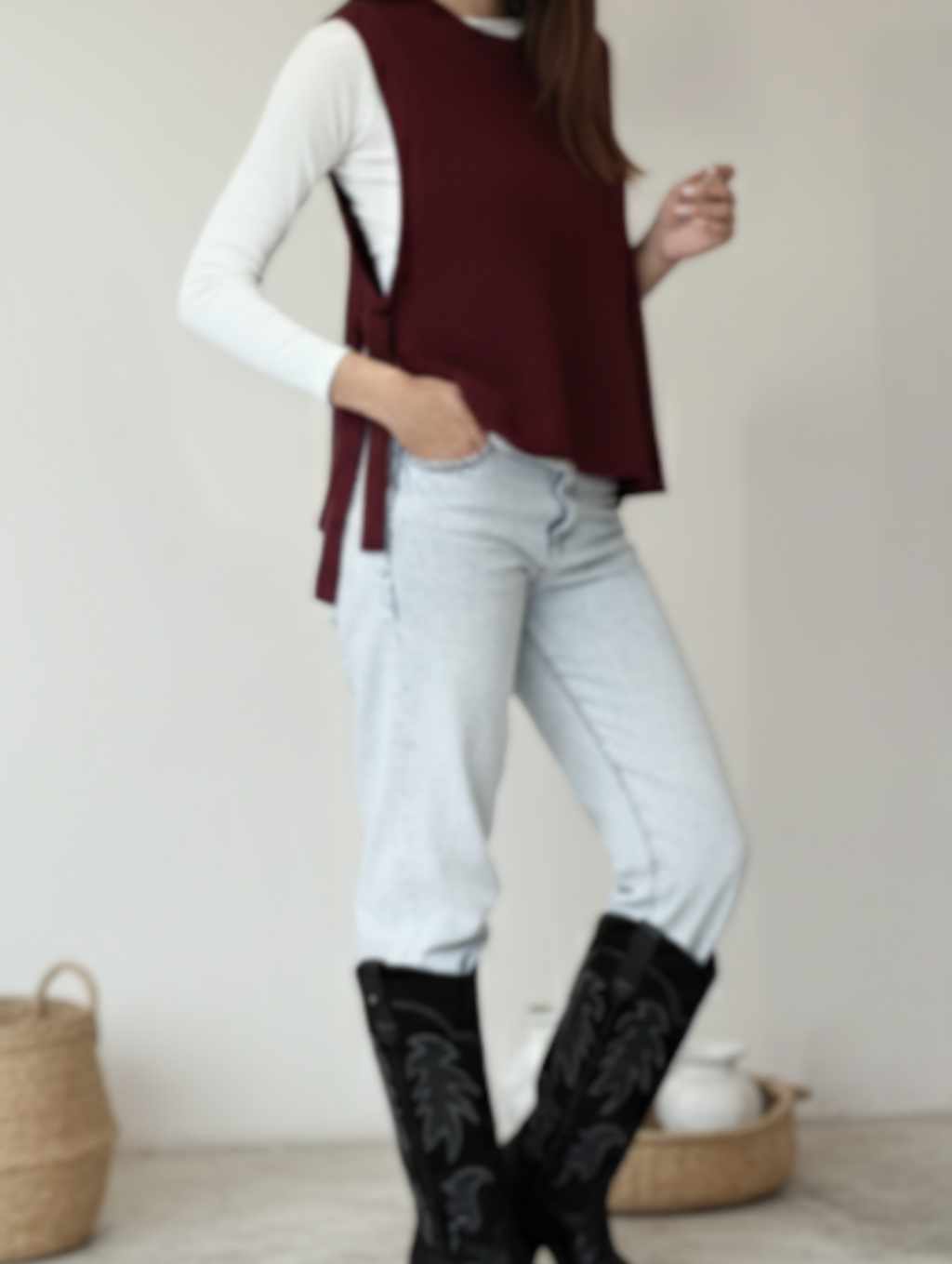 Chaleco Minimal- Burgundy
