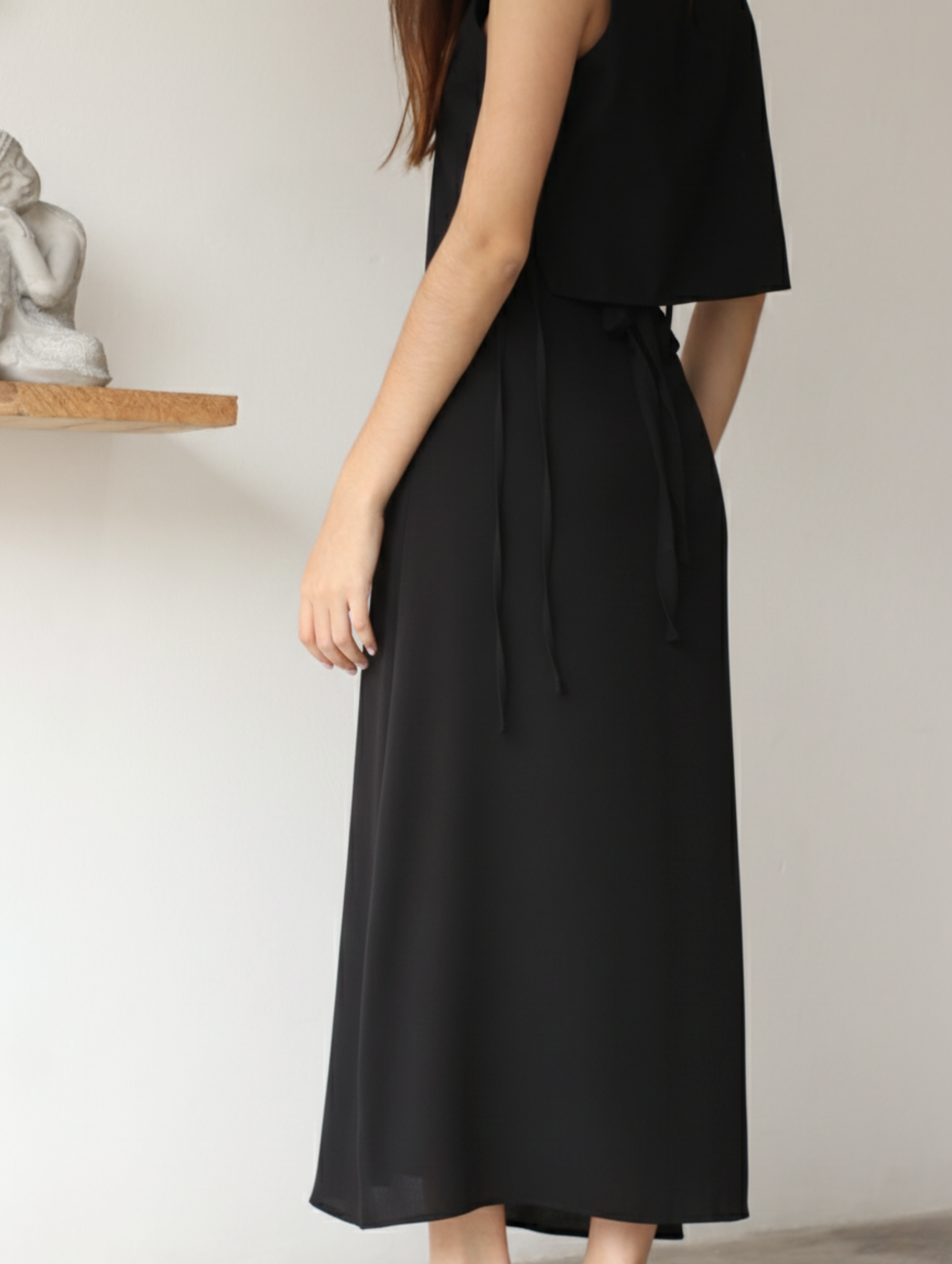 Falda Wrap Midi Negro