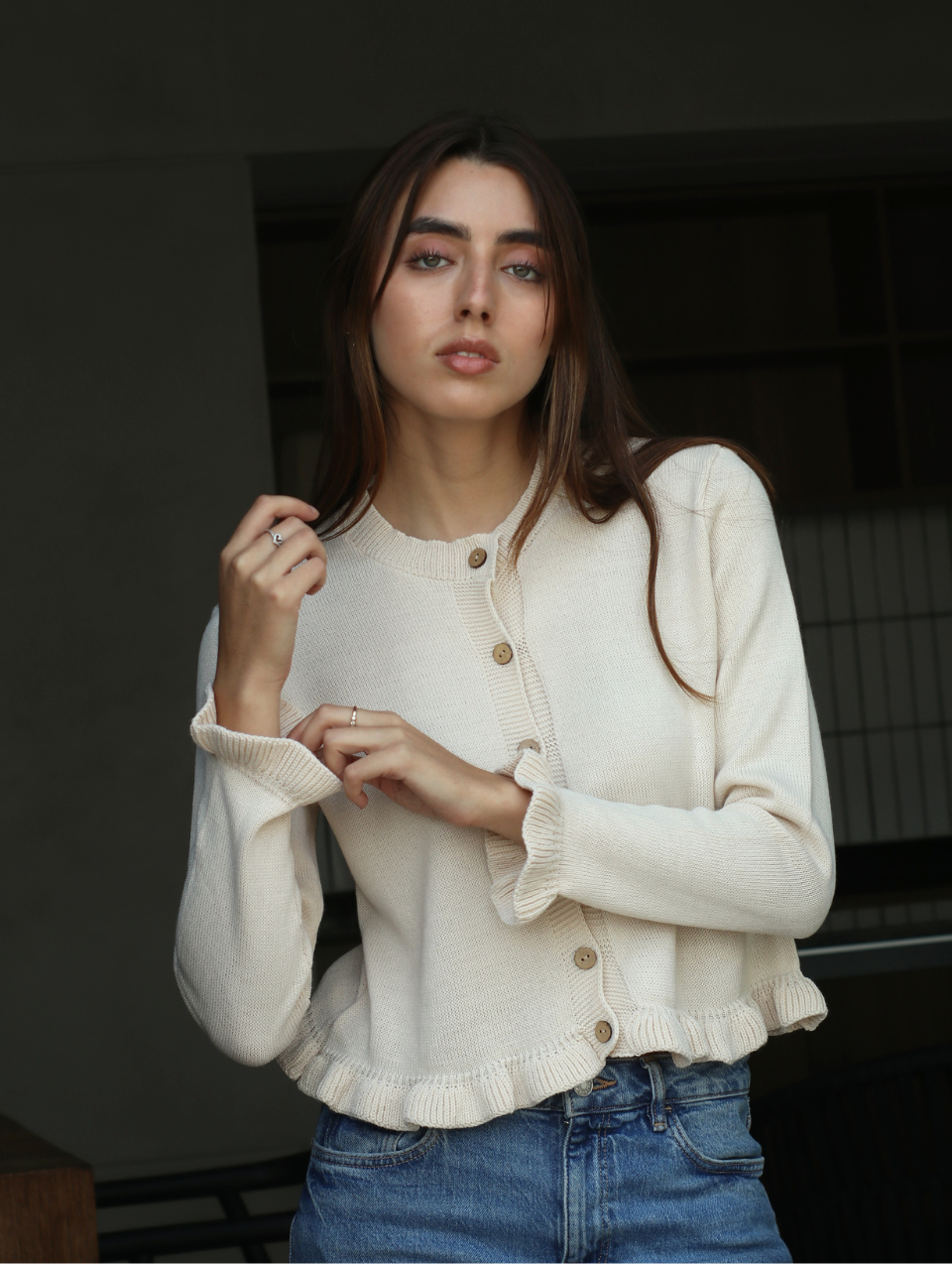 Cardigan Tejido Essential - Beige