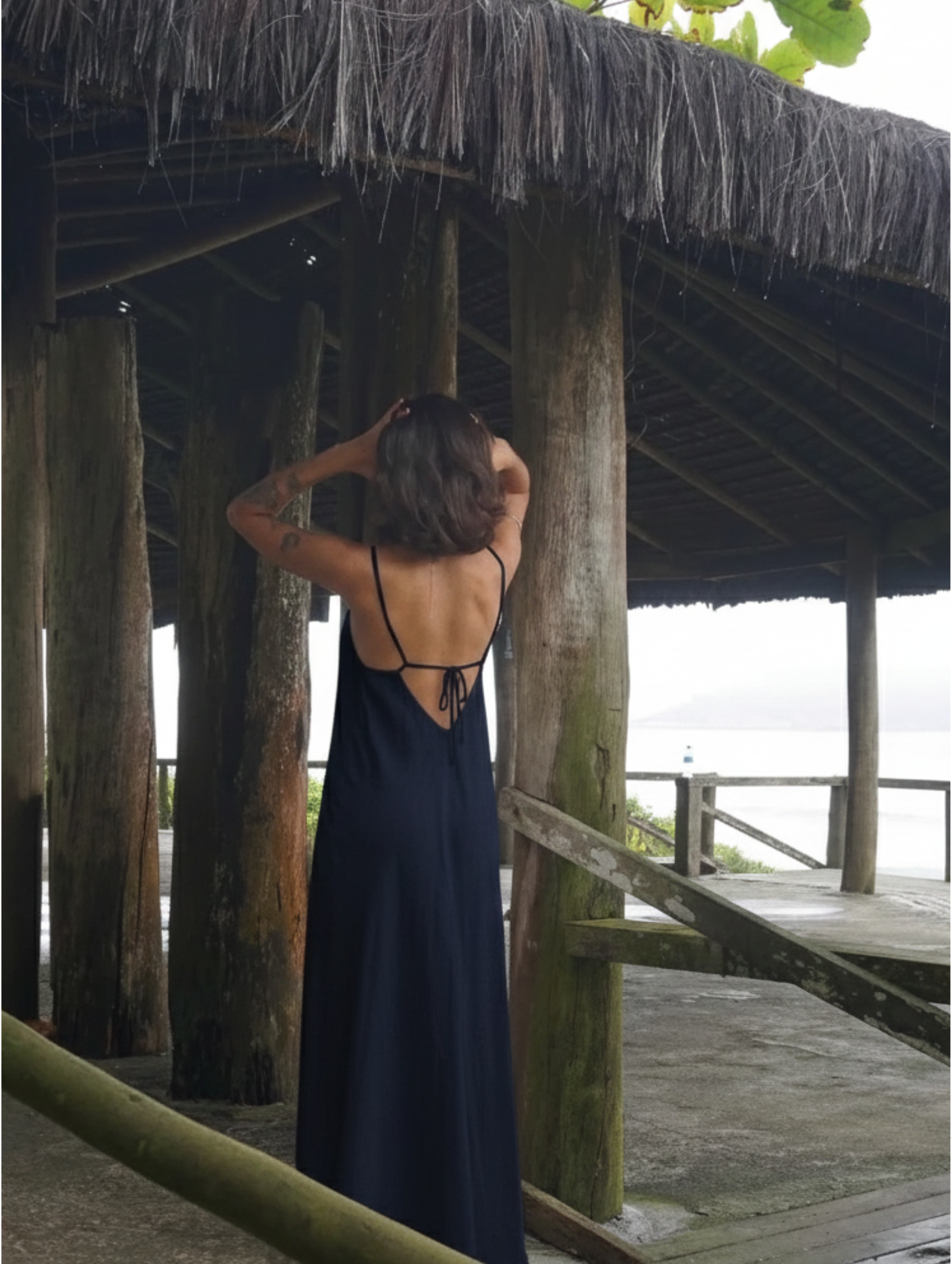 Vestido Sunset Largo Azul Noche