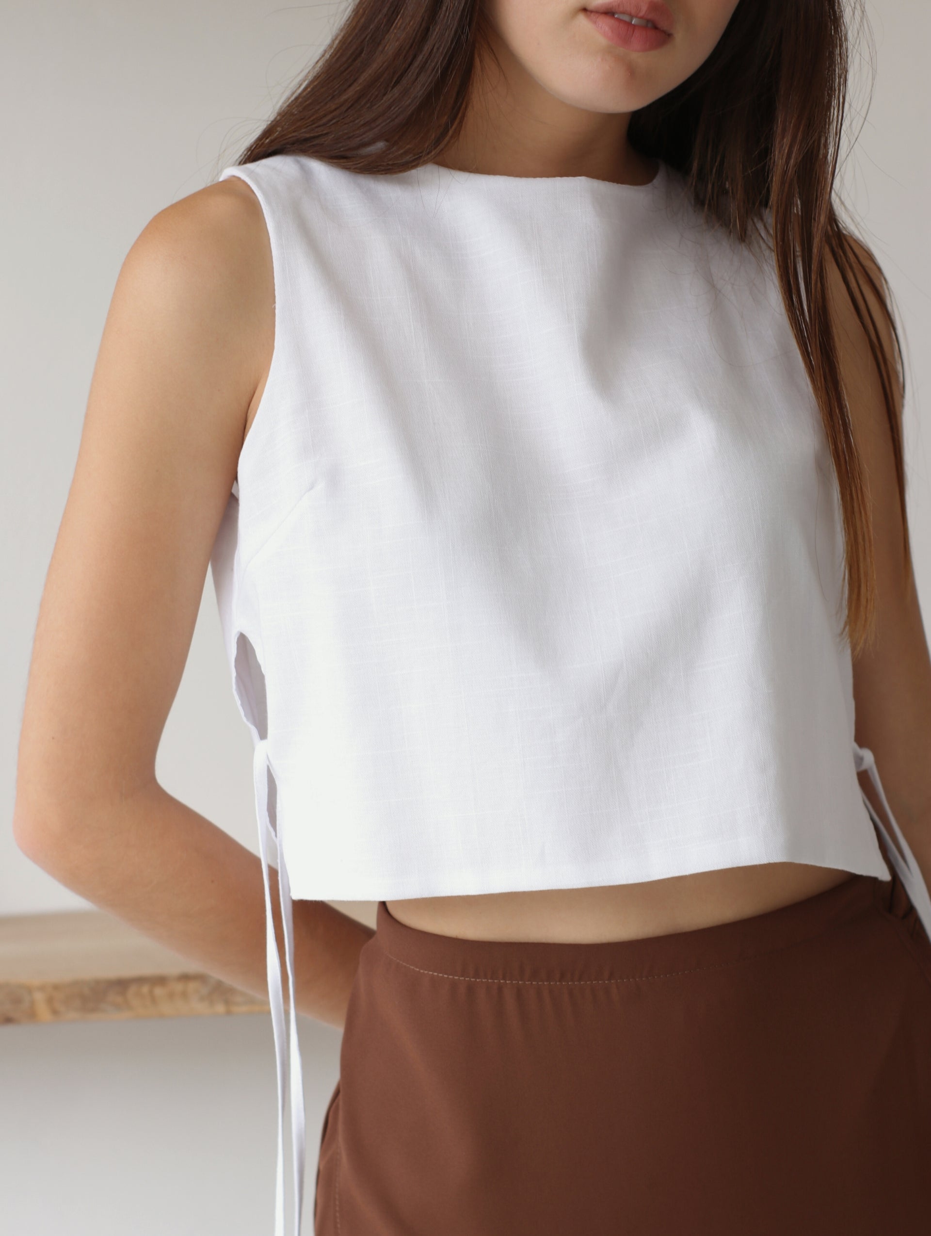 Blusa Romina de Lino Blanca