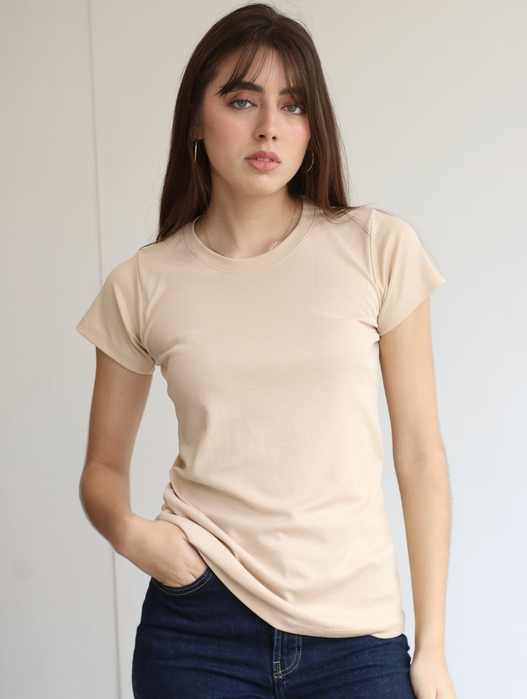Camiseta Pima Beige