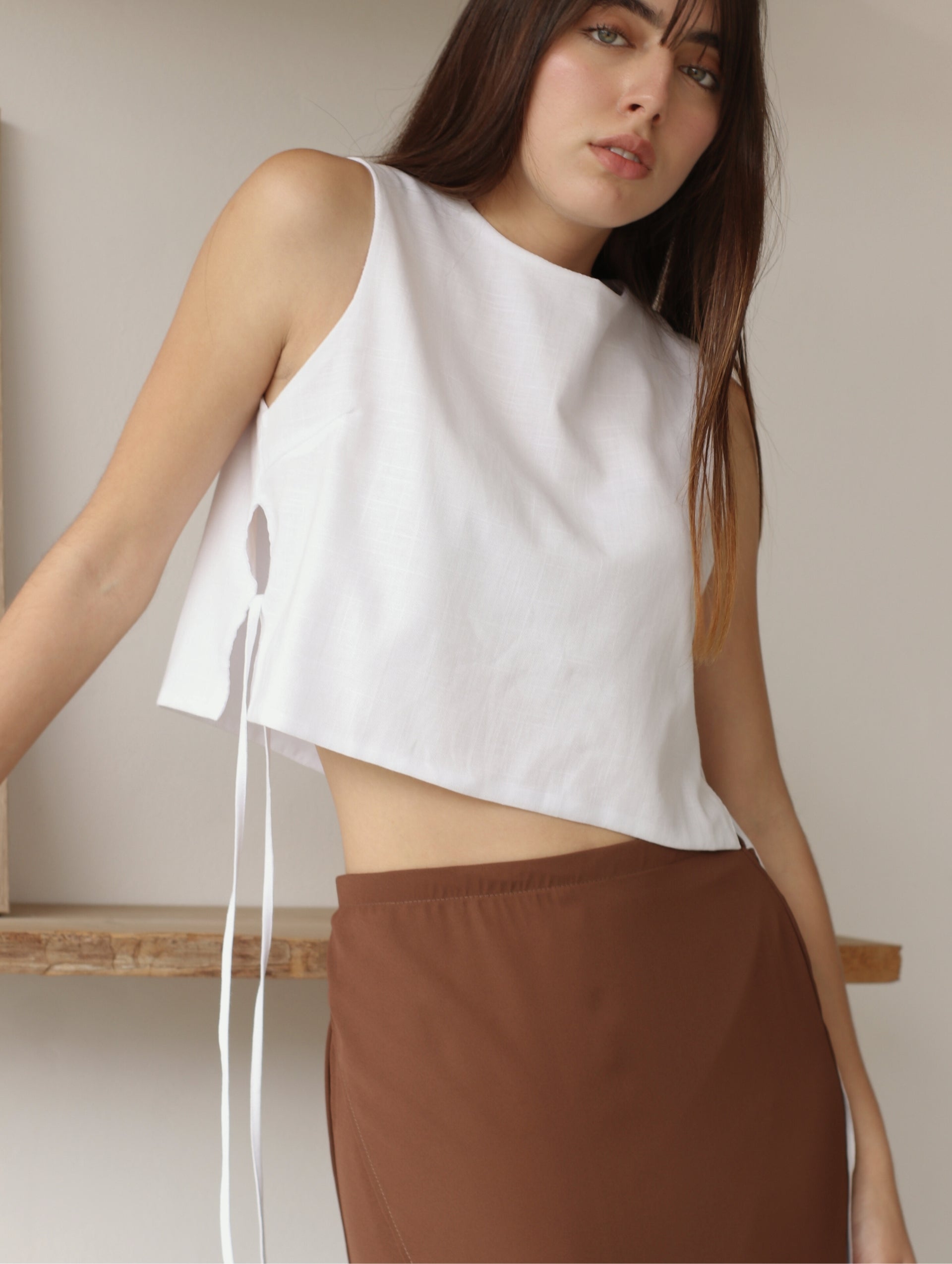 Blusa Romina de Lino Blanca