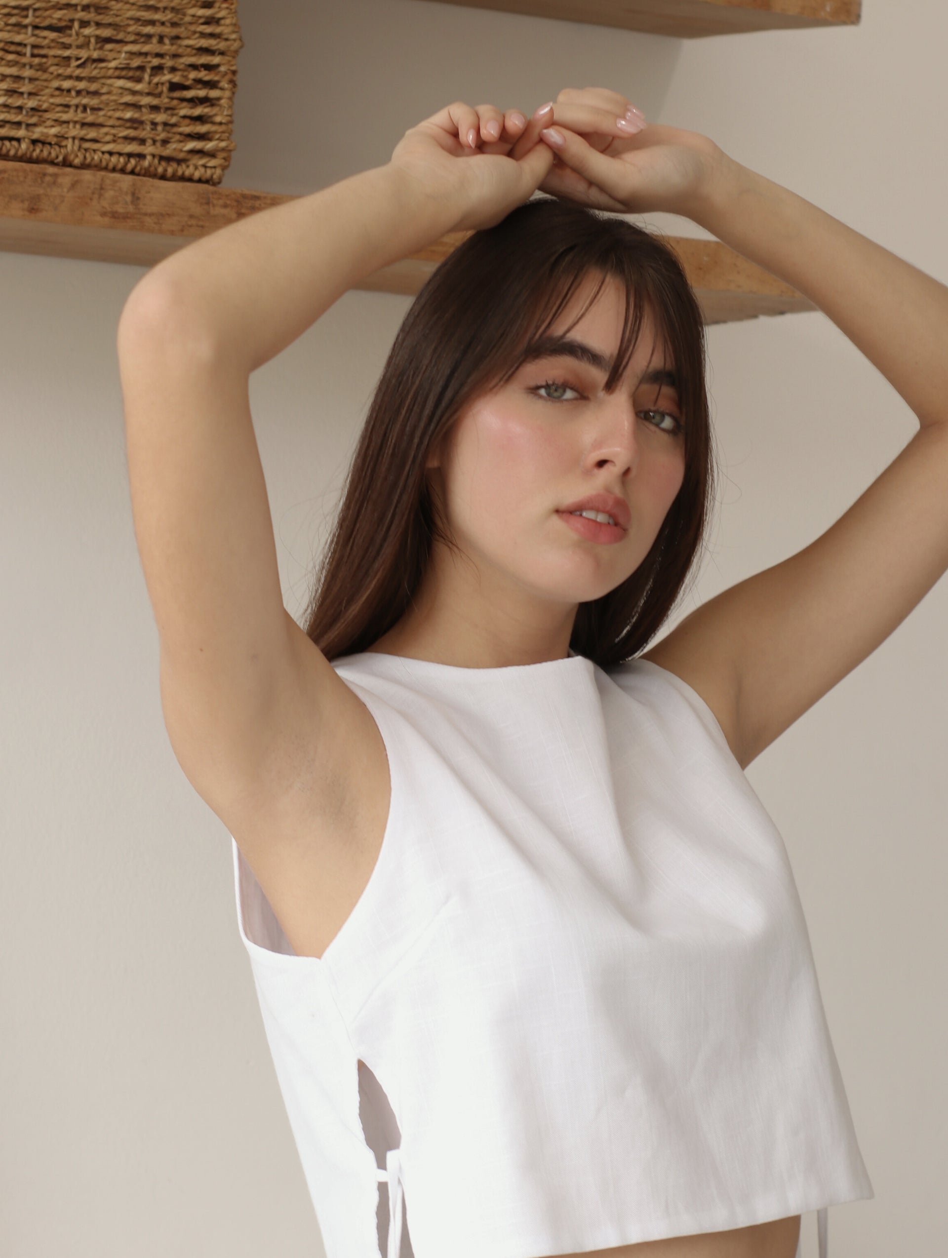 Blusa Romina de Lino Blanca