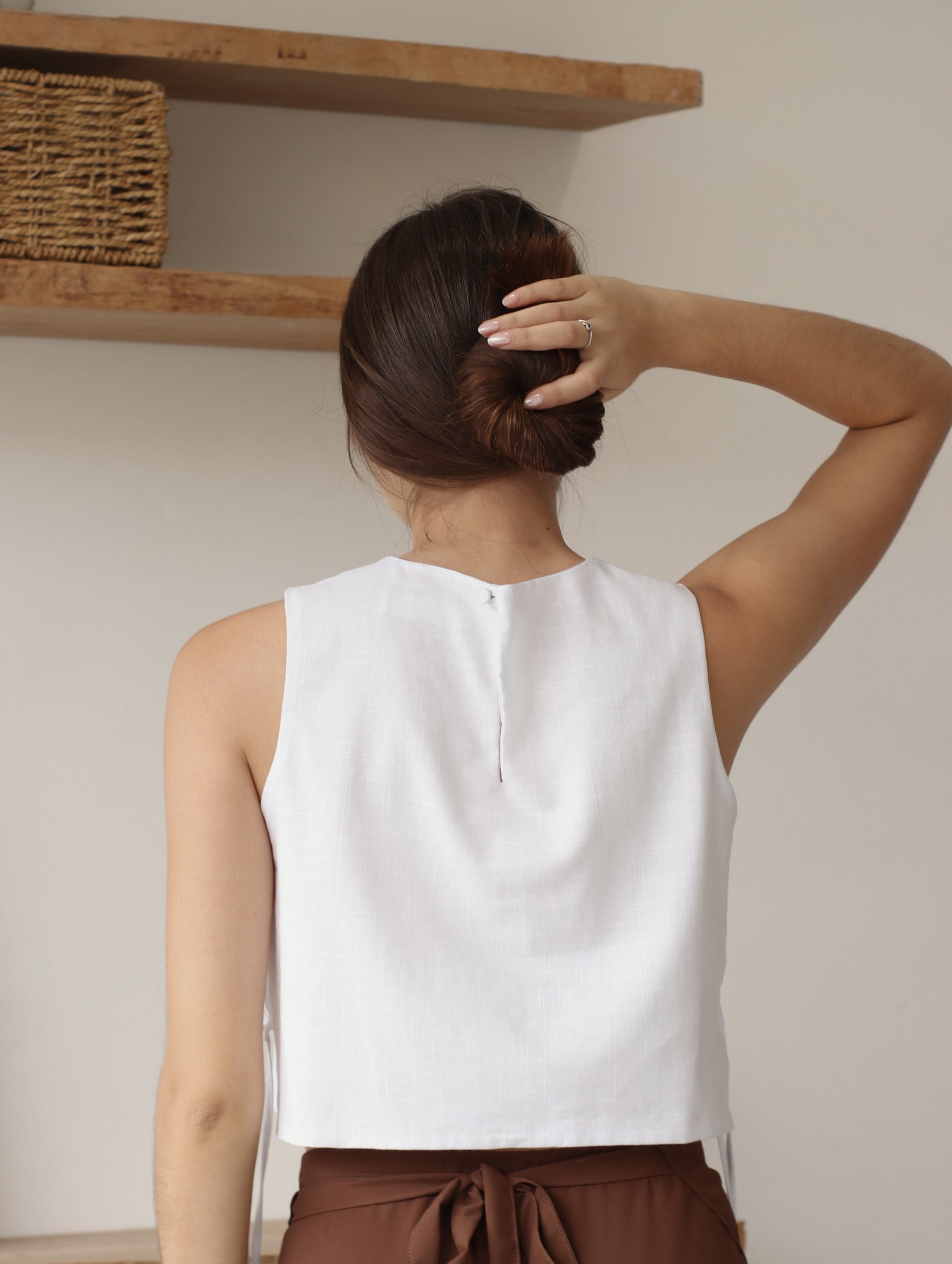 Blusa Romina de Lino Blanca