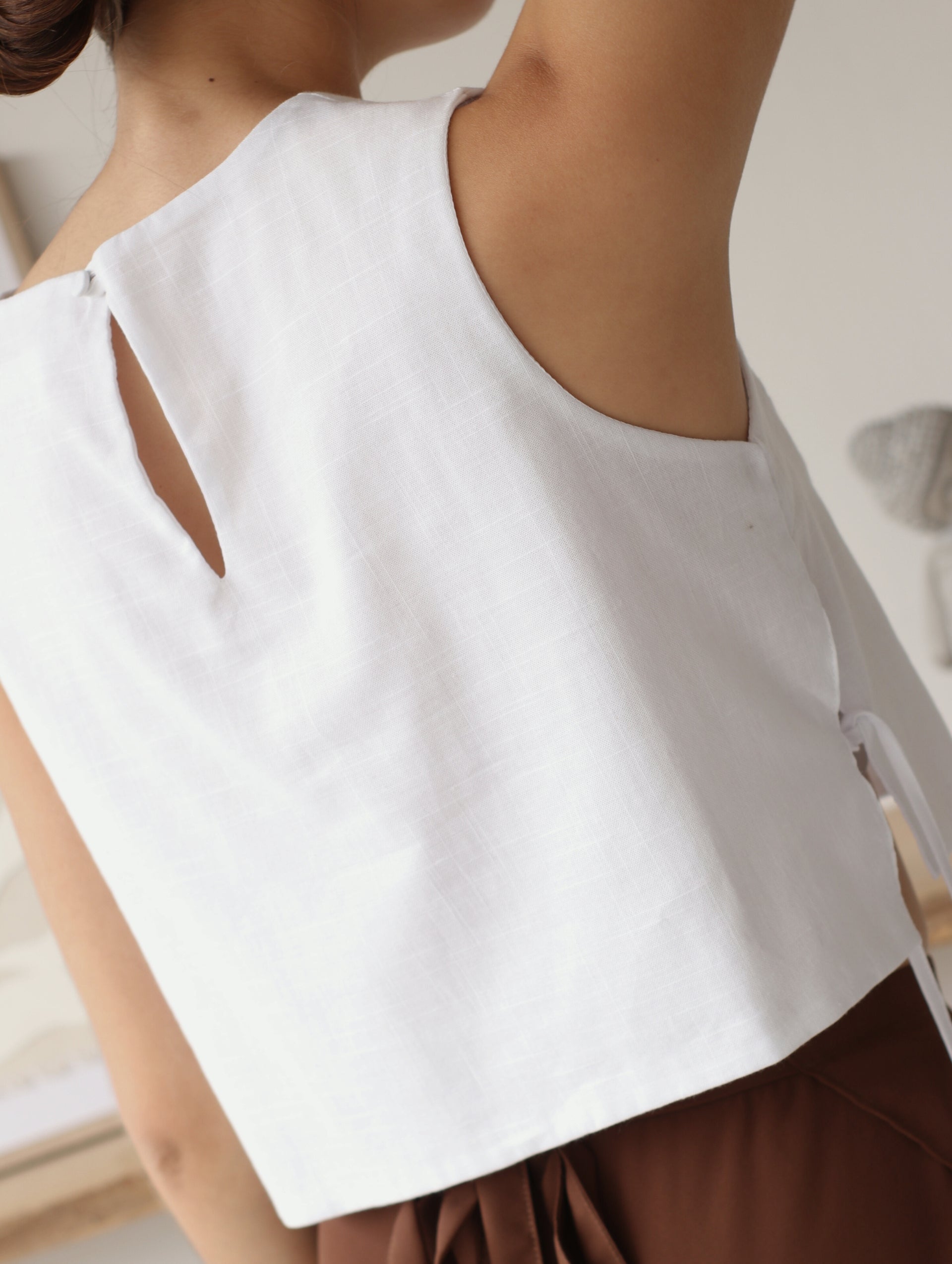 Blusa Romina de Lino Blanca