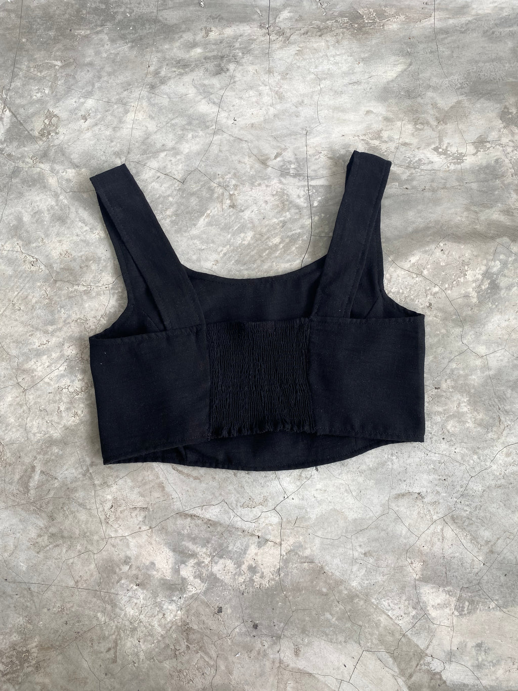 Top Lino Natural - Black