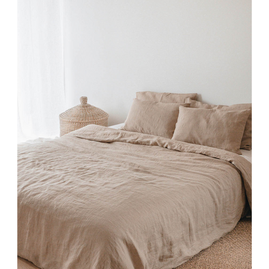 DUVET COVER LINO - HUZELNUT