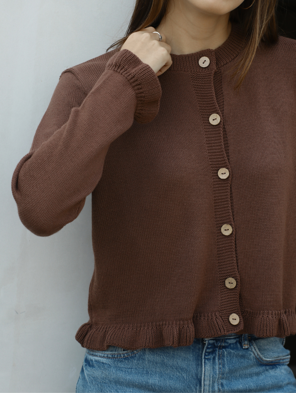 Cardigan Tejido Essential - Chocolate