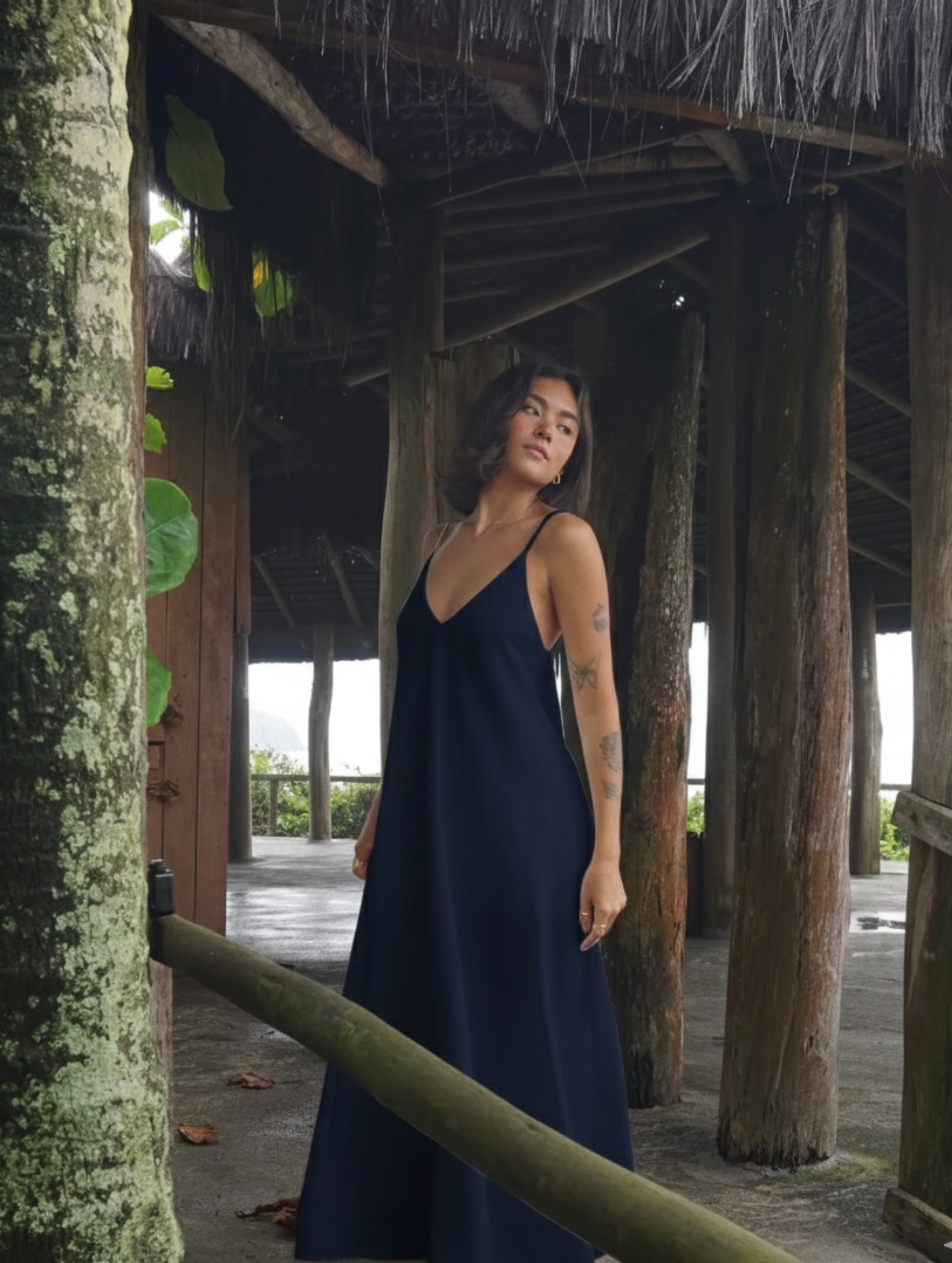 Vestido Sunset Largo Azul Noche