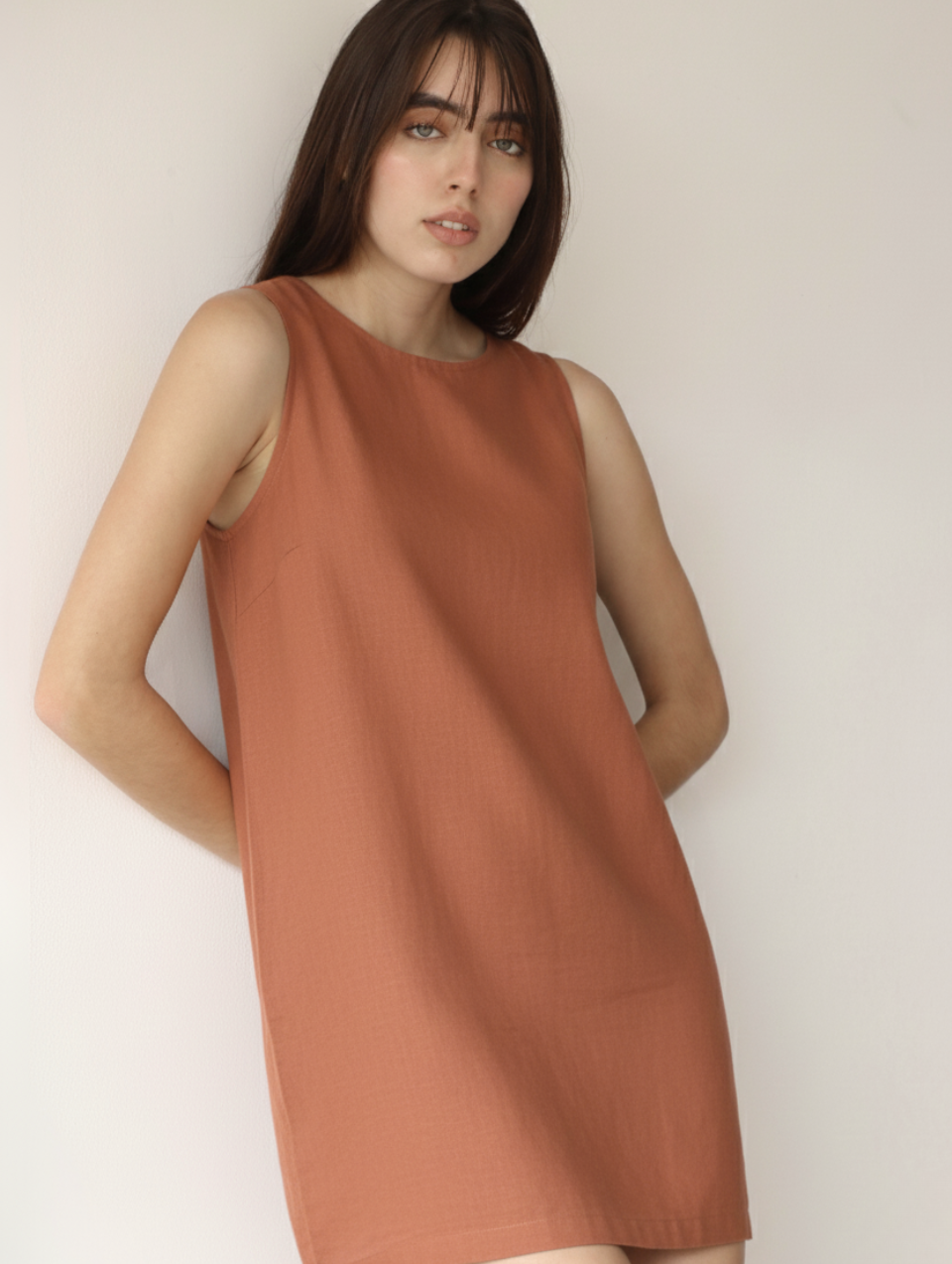 Vestido Lucrecia de Lino Terracota