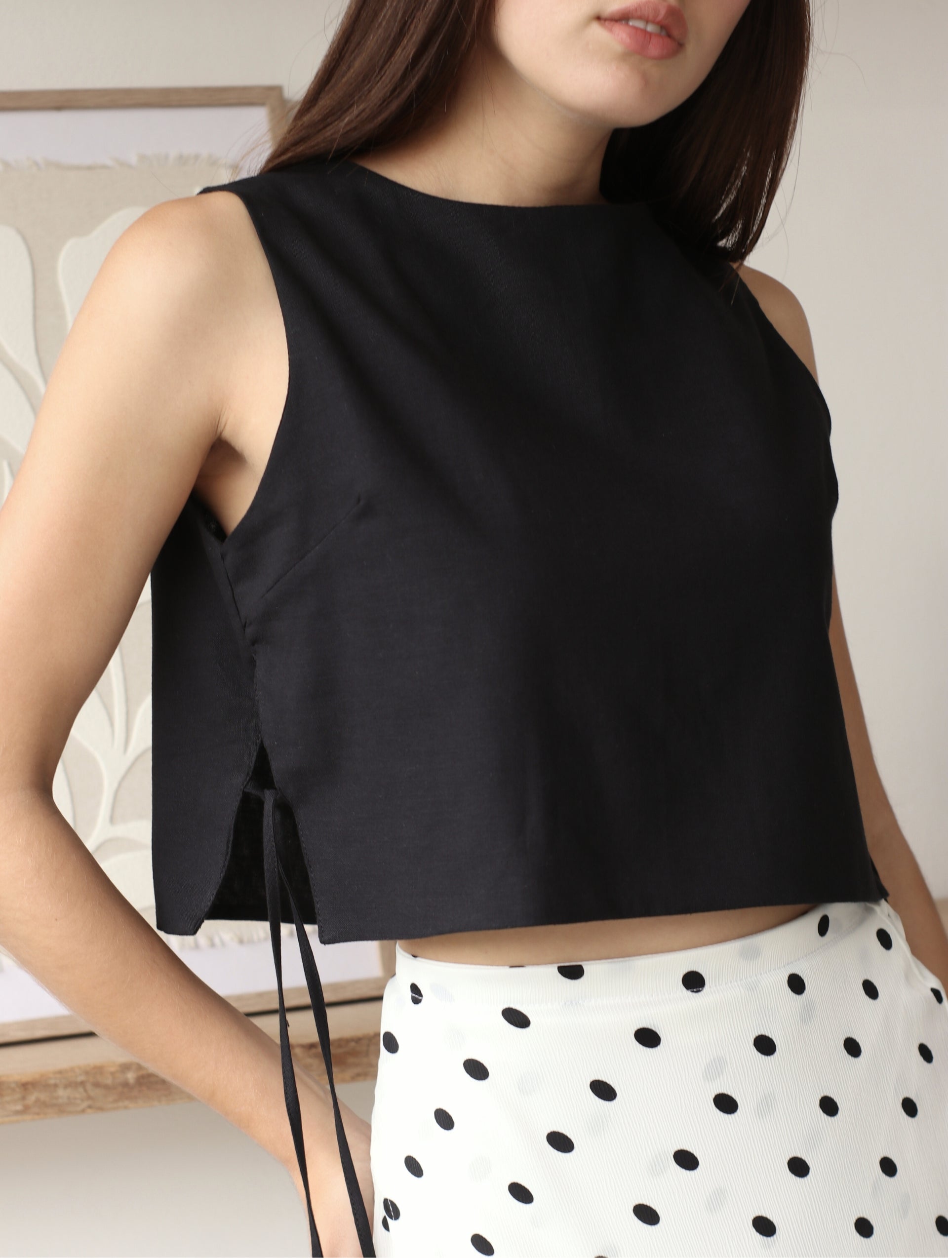 Blusa Romina de Lino Negra