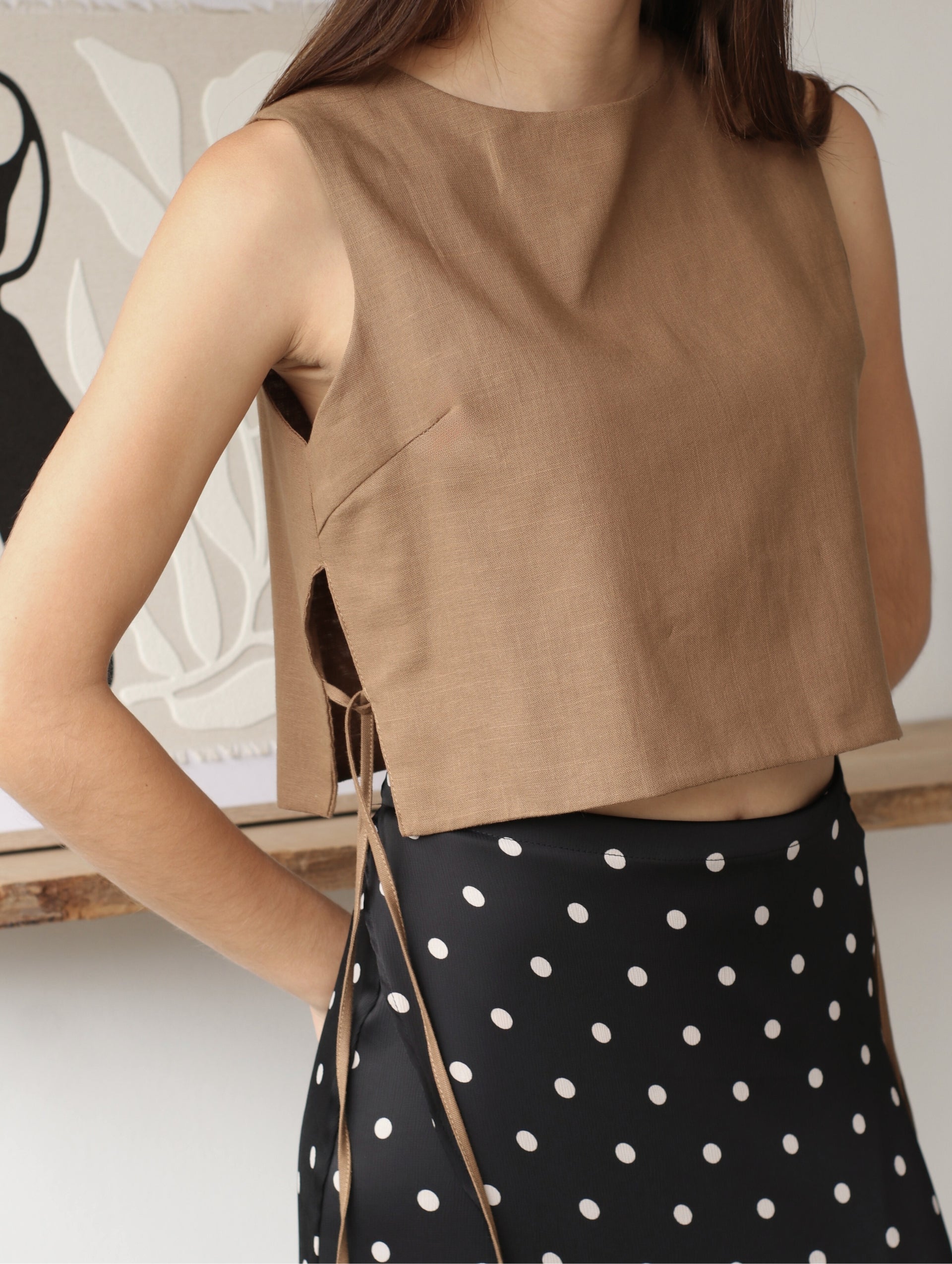 Blusa Romina de Lino Chocolate