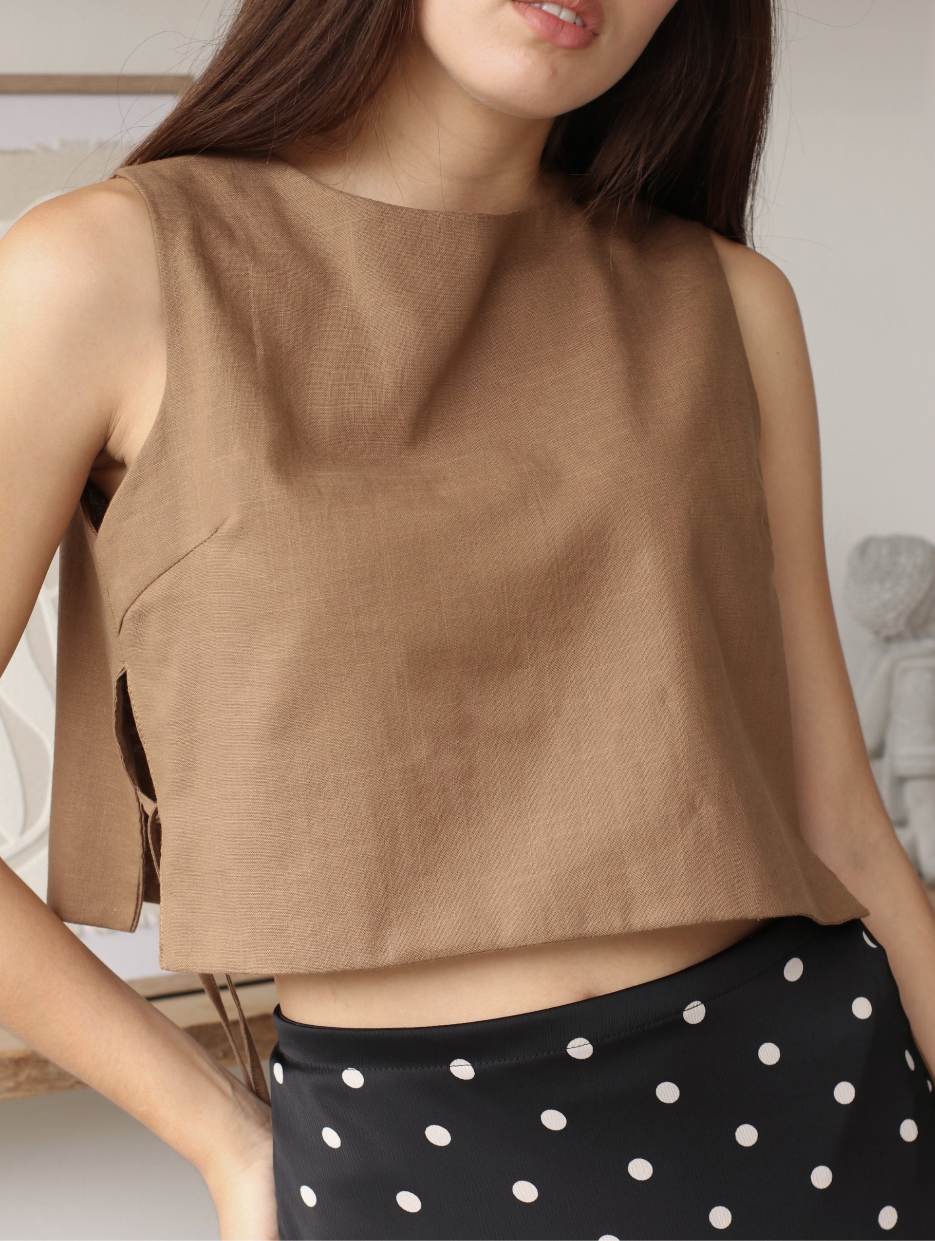 Blusa Romina de Lino Chocolate