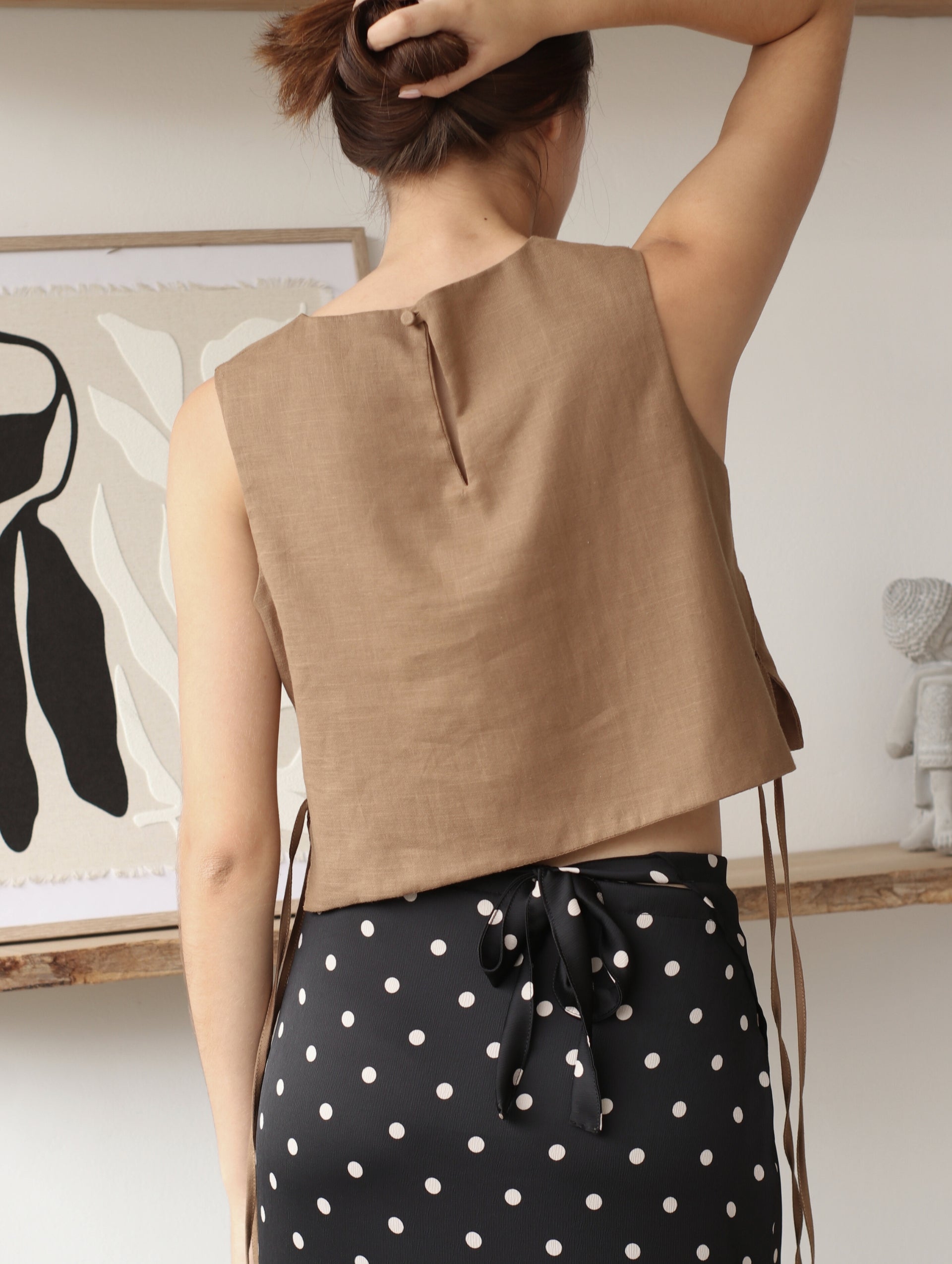 Blusa Romina de Lino Chocolate