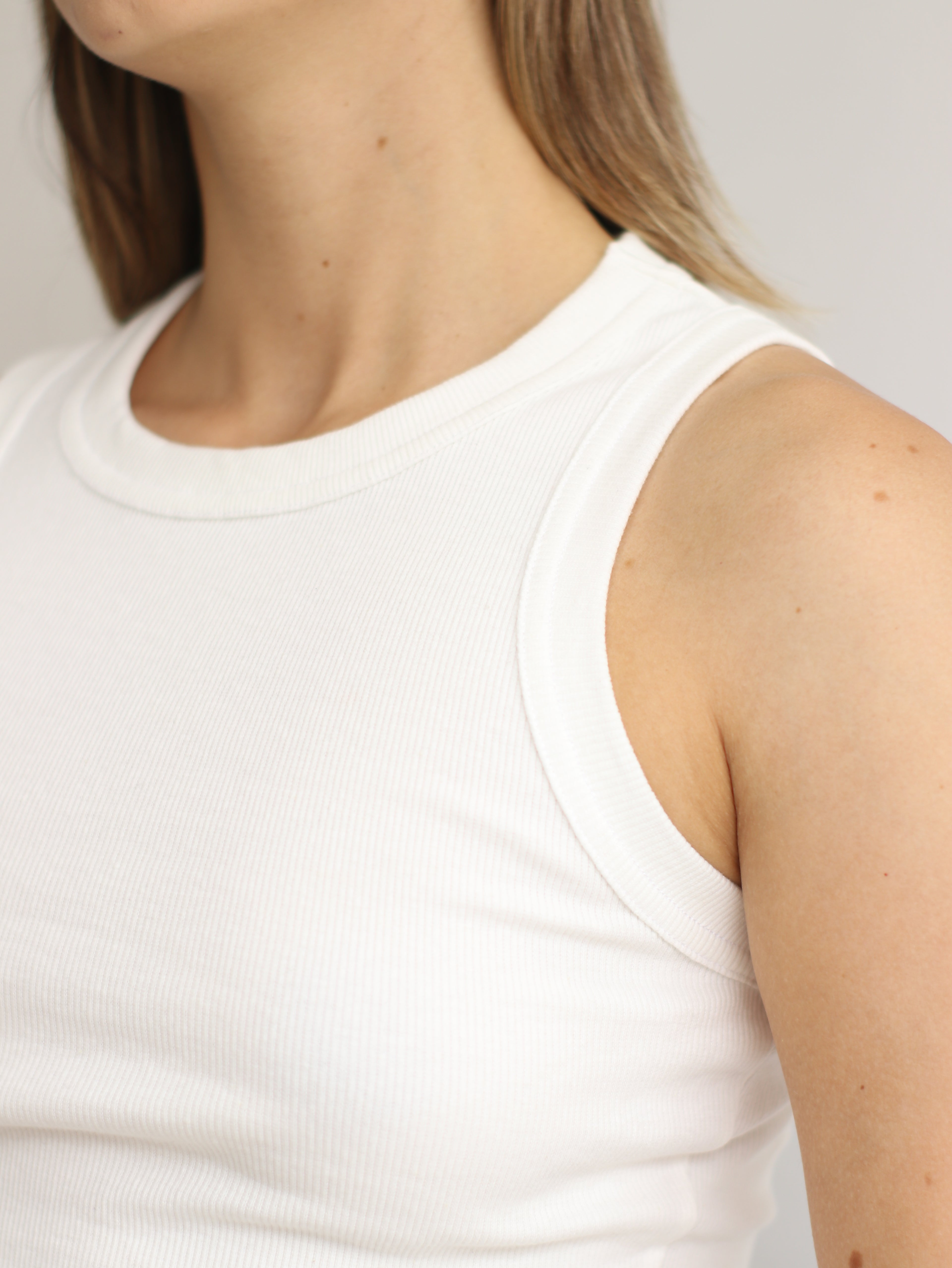 Camiseta sin mangas de Algodón Perla