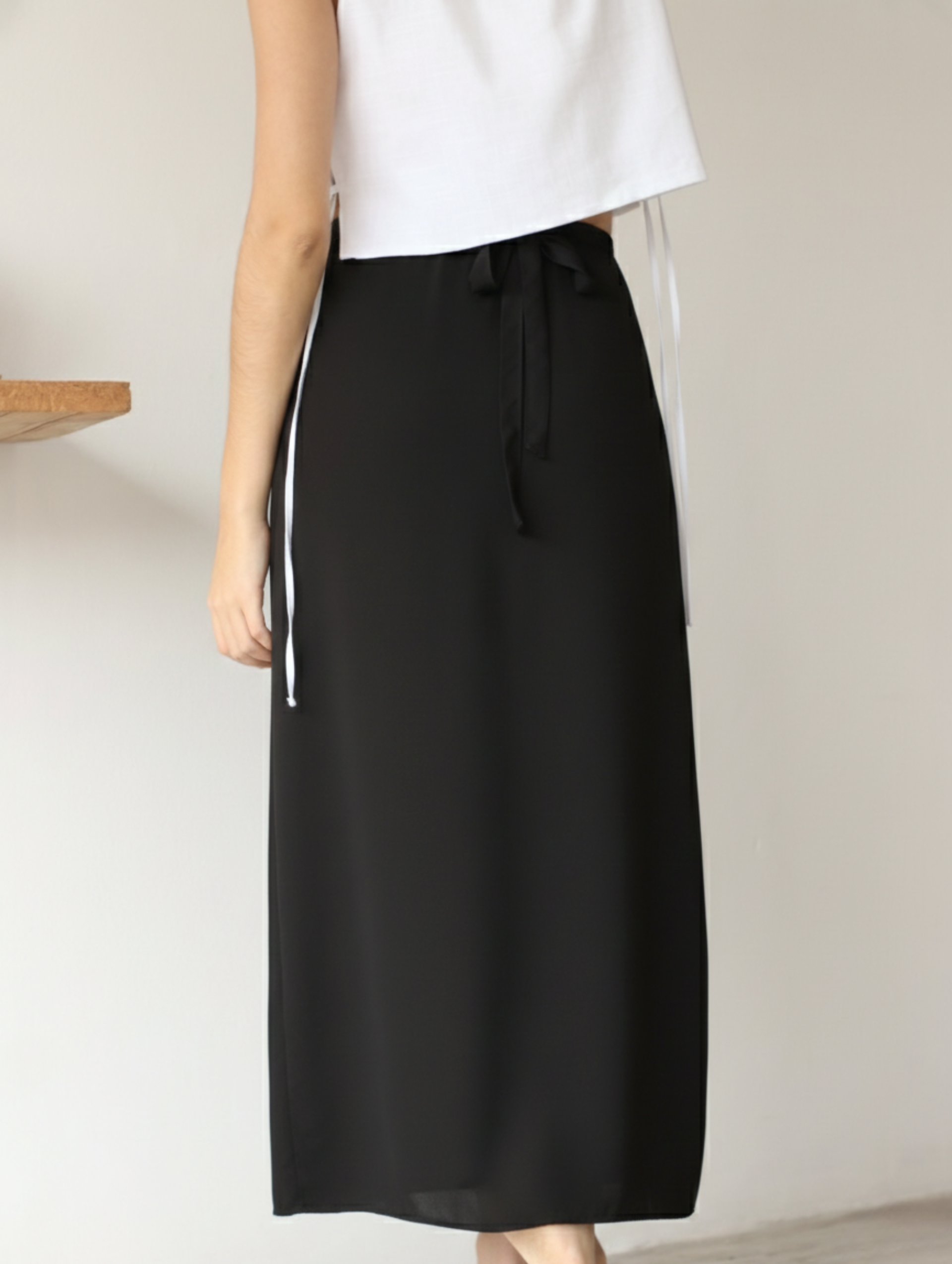 Falda Wrap Midi Negro