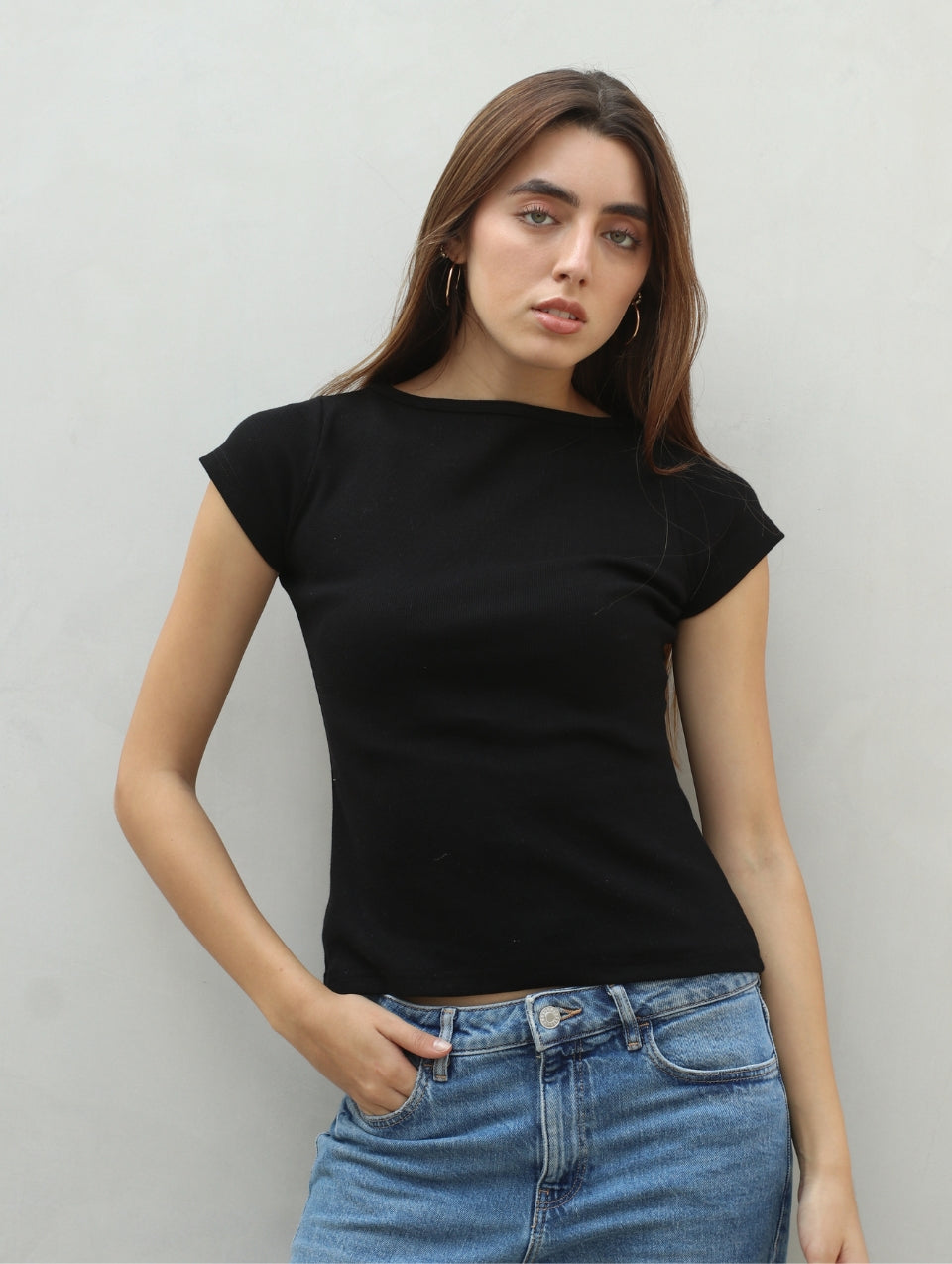 Polo Acanalado Aitana Negro