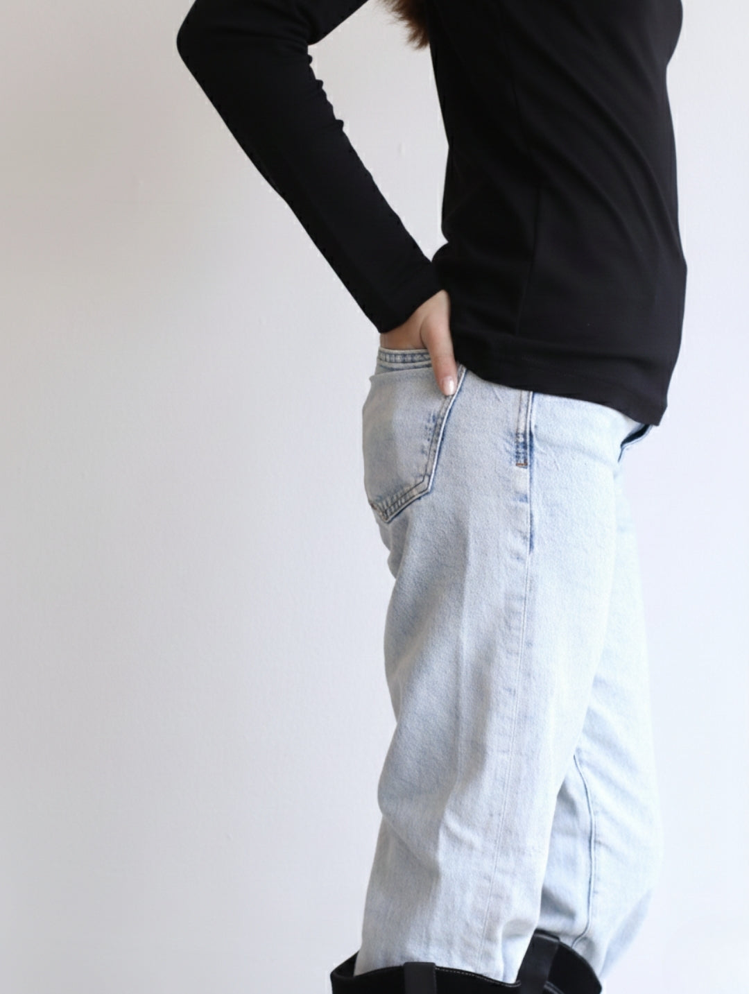 Camiseta Pima Manga Larga Negro