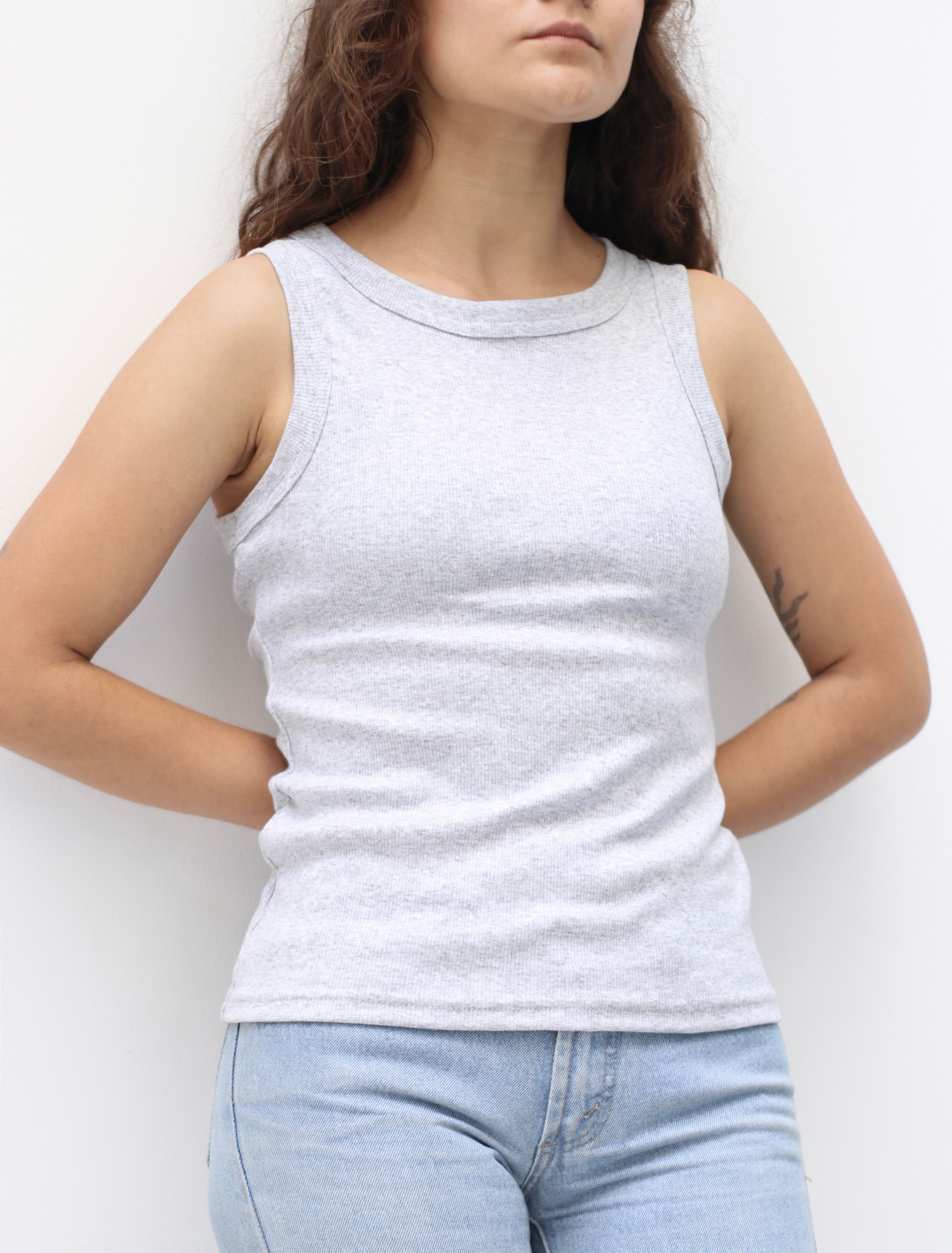 Camiseta sin mangas de Algodón Gris