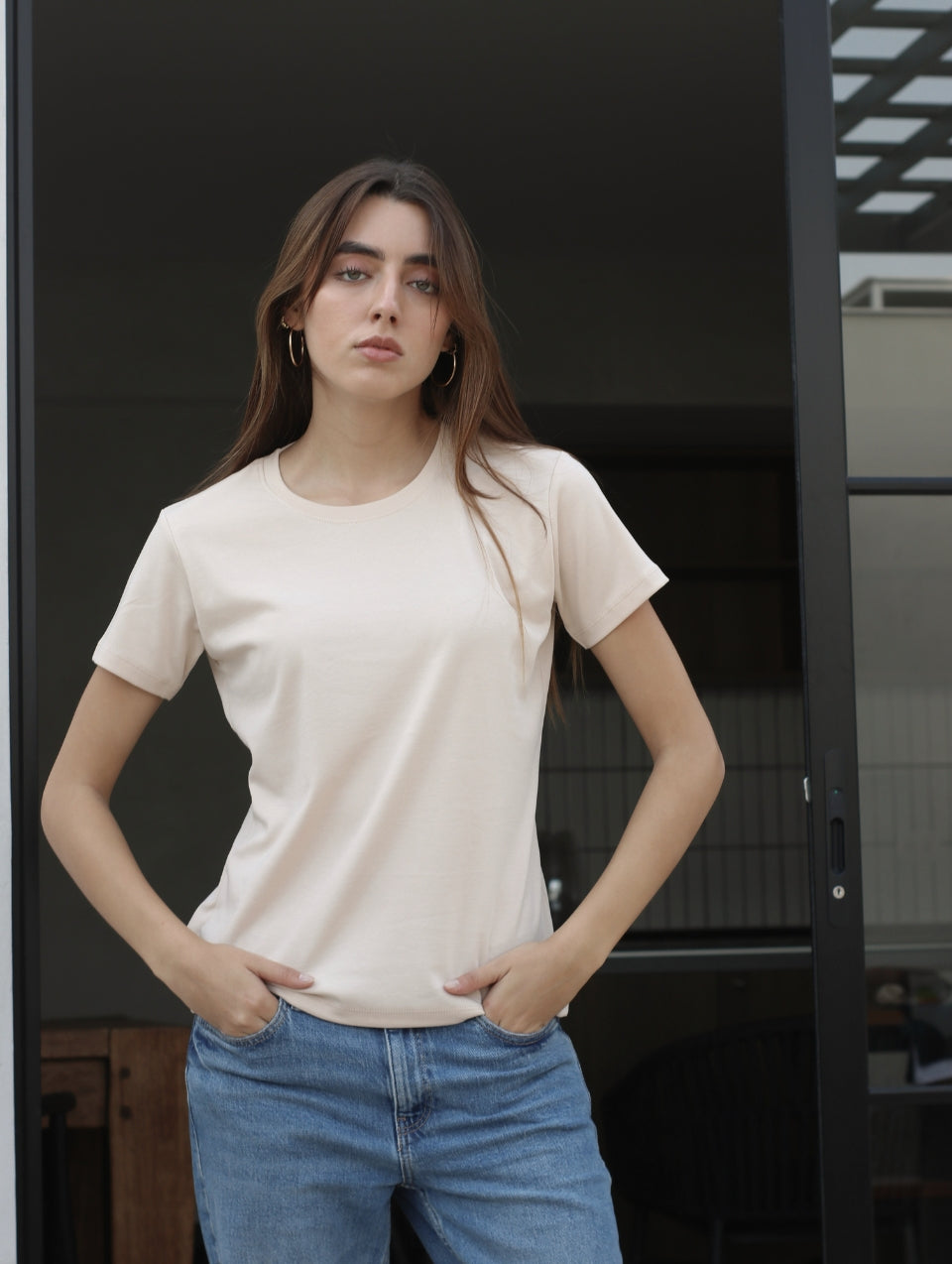 Camiseta Pima Beige