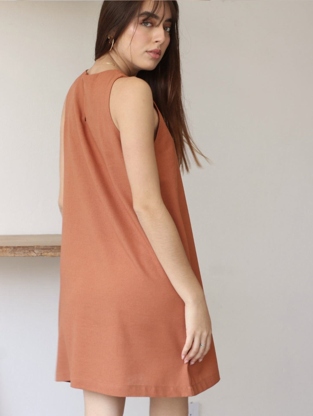 Vestido Lucrecia de Lino Terracota